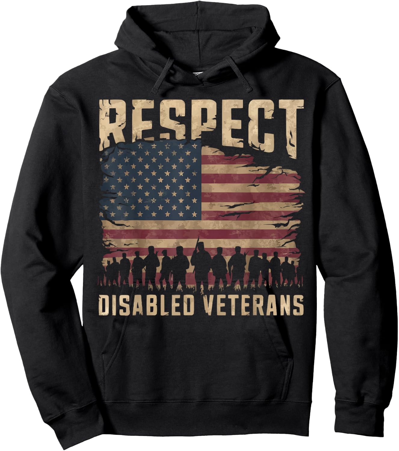 Disabled Veteran Handicap Military Soldier Veterans Day Hoodie - Hoodie | Black
