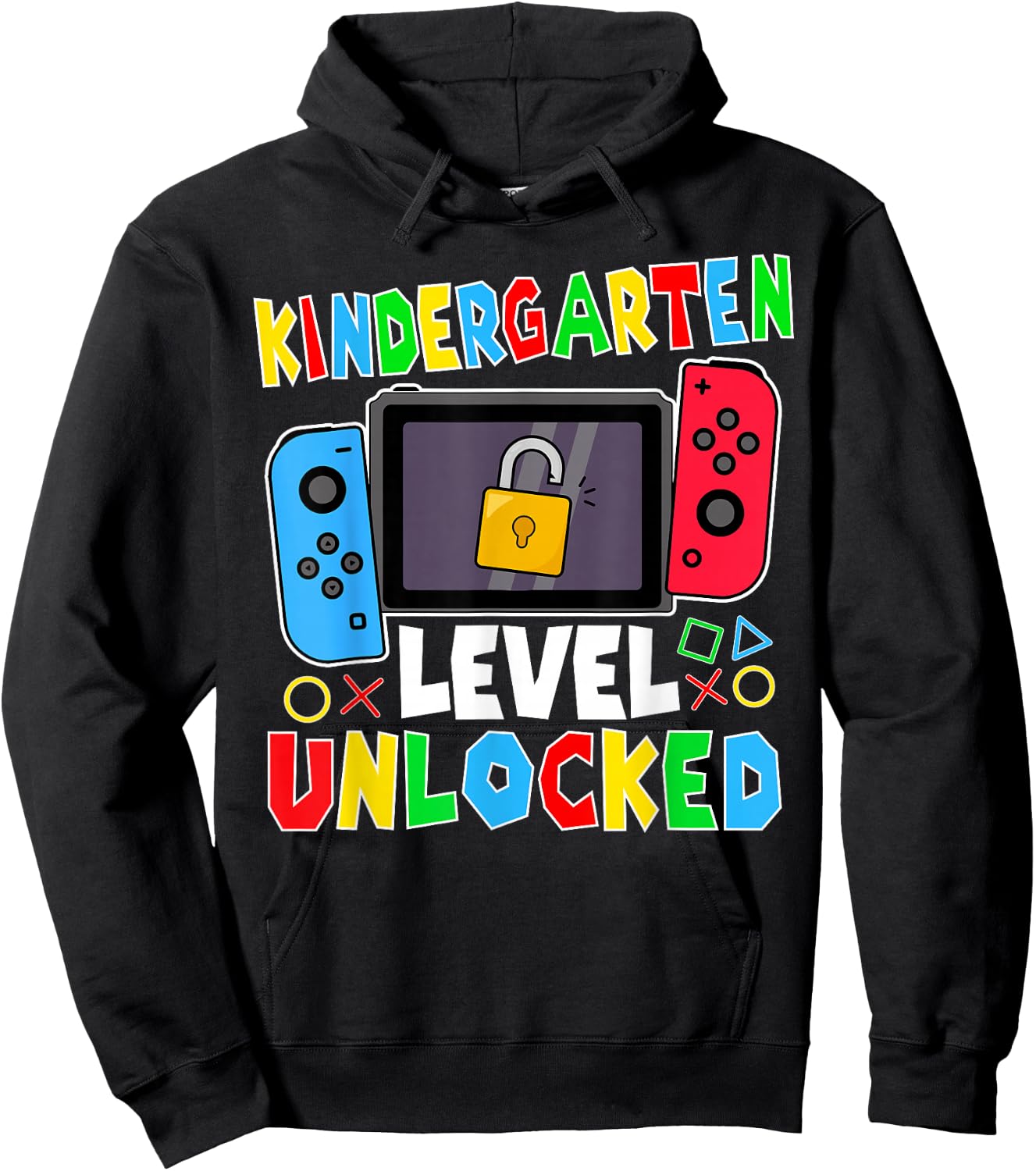 kindergarten Level Unlocked Gamer Back to School Boy Hoodie - Hoodie | Black