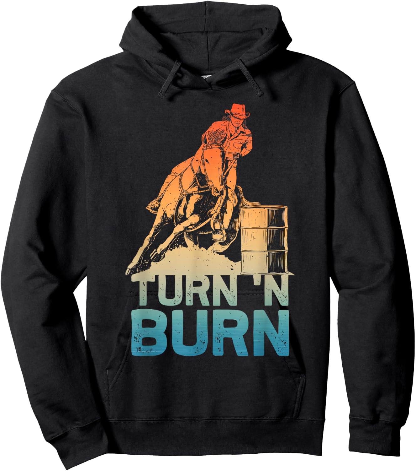 Barrel Racing Art Girls Barrel Racer Barrel Racing Hoodie - Hoodie | Black