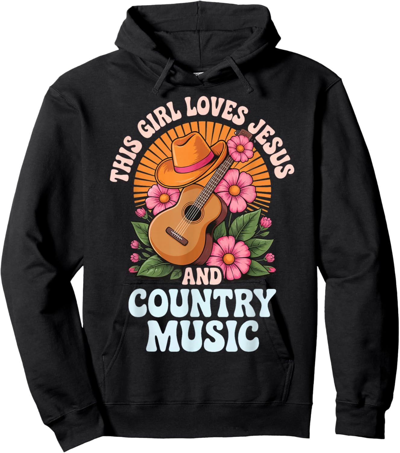 This Girl Loves Jesus And Country Music Hoodie - Hoodie | Black