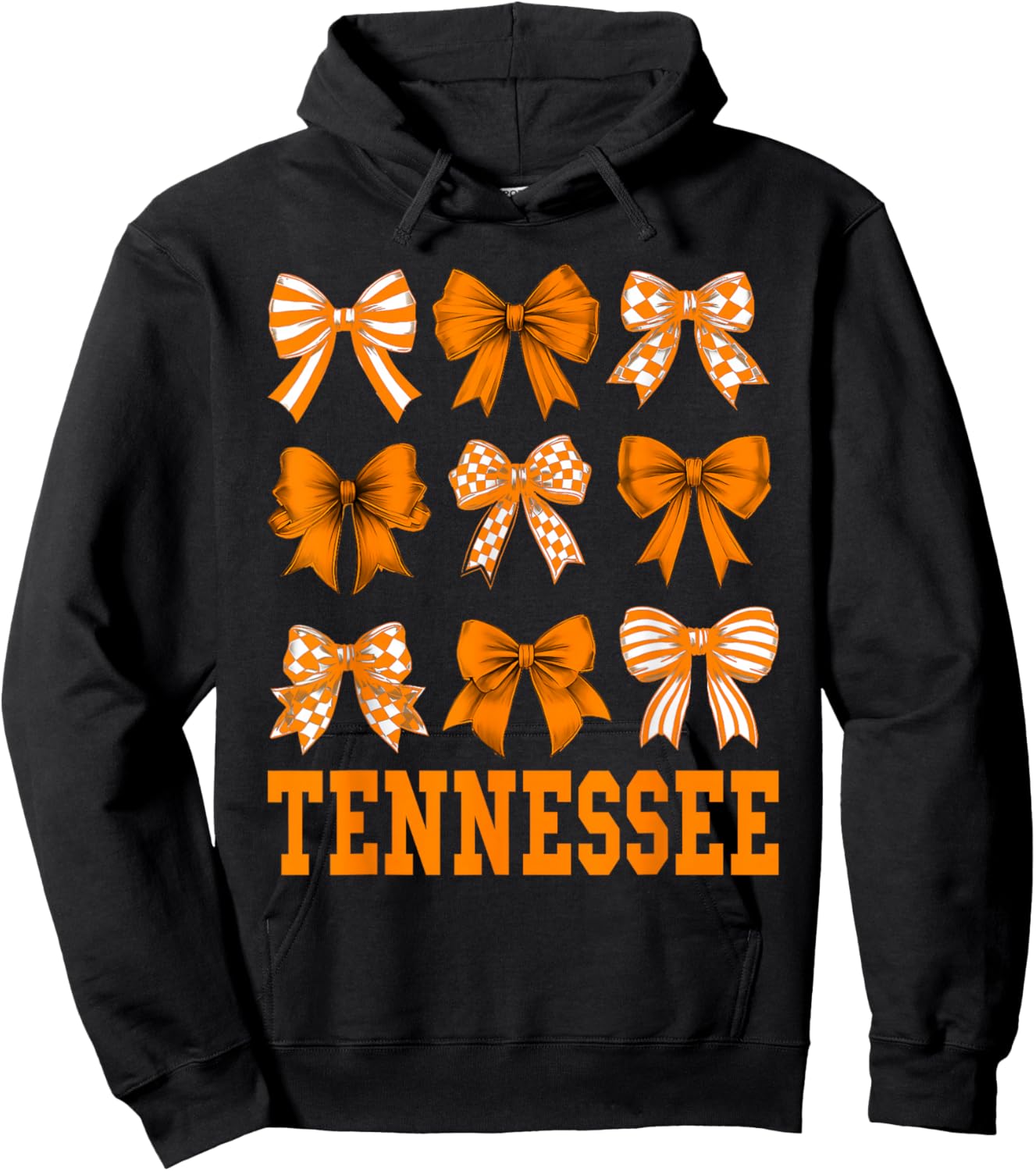 Tennessee Women Girls Kids Coquette Bow for Tennessee Lovers Hoodie - Hoodie | Black