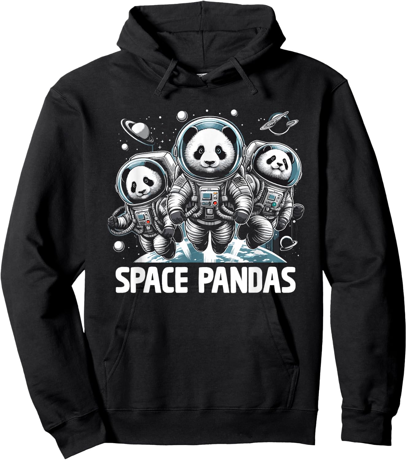 Space Pandas Panda Bear Astronaut Lover Hoodie - Hoodie | Black