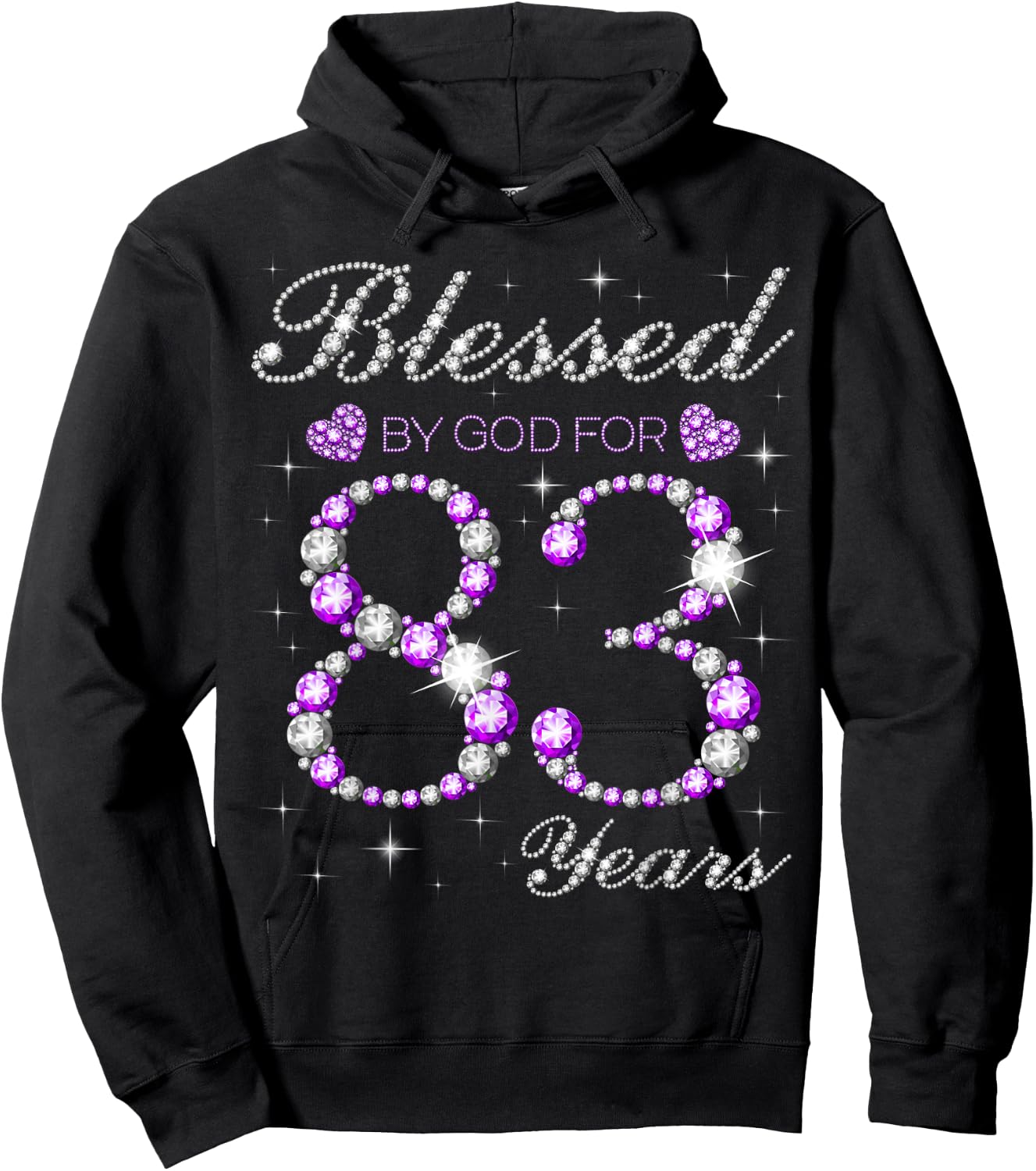Blessed By God For 83 Years Old 83rd Birthday Party B-day Hoodie - Hoodie | Black