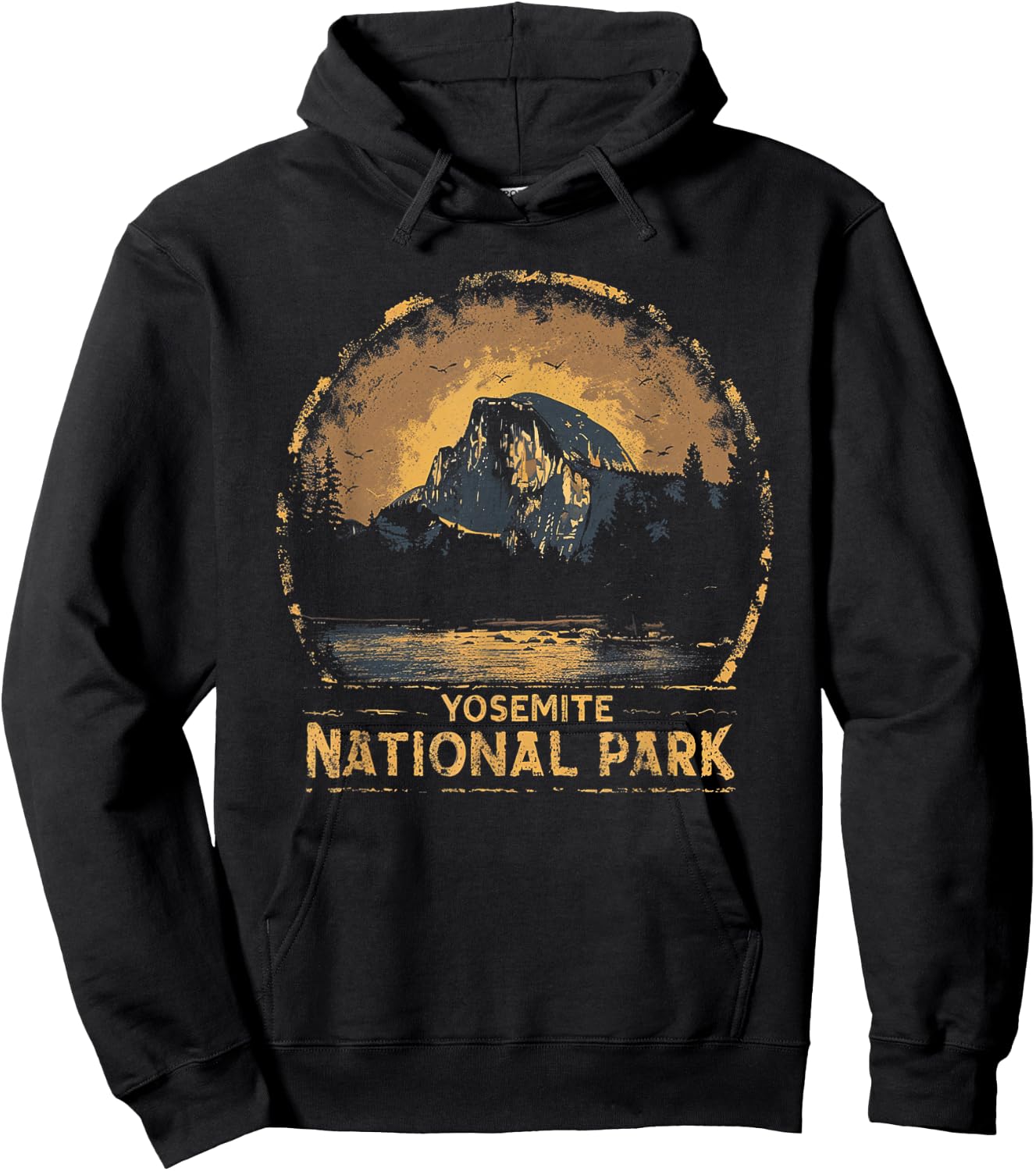 Yosemite - US National Park Vintage Men Women Kids Retro Hoodie - Hoodie | Black