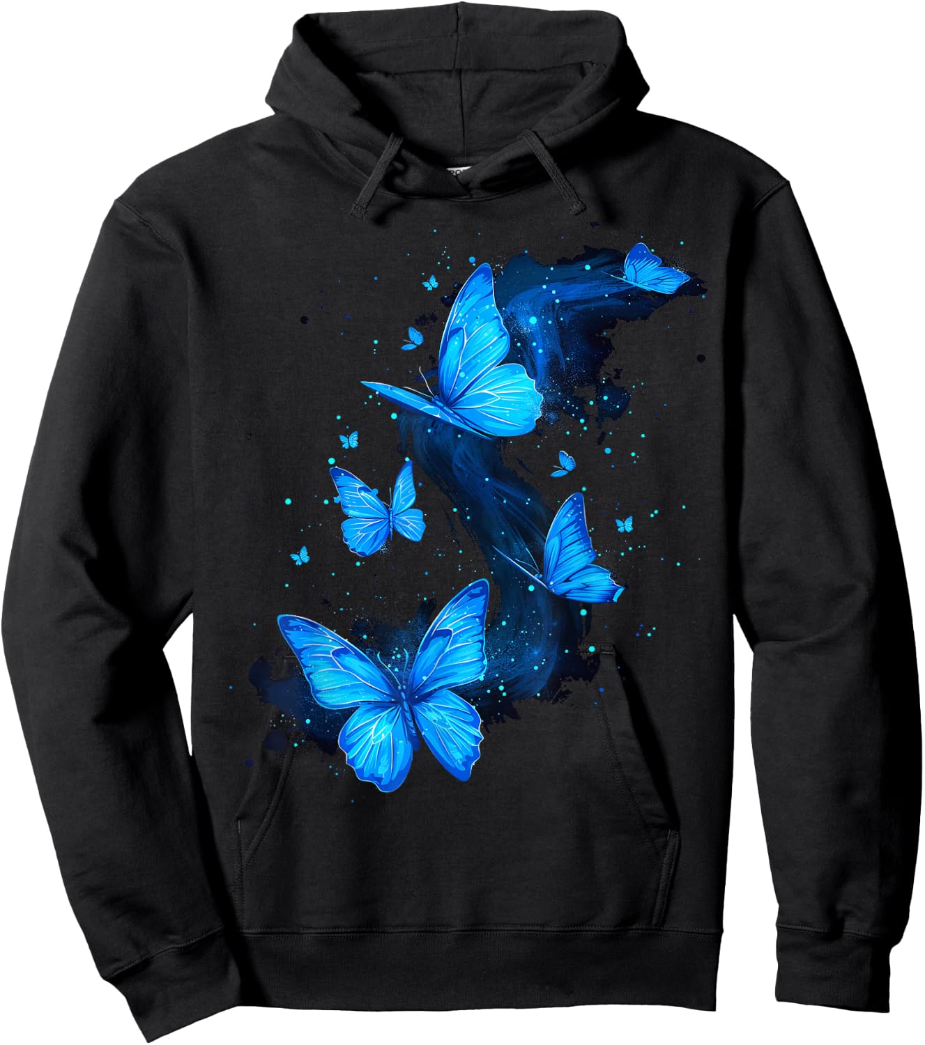 Butterfly Aesthetic Butterflies Nature Blue Hoodie - Hoodie | Black