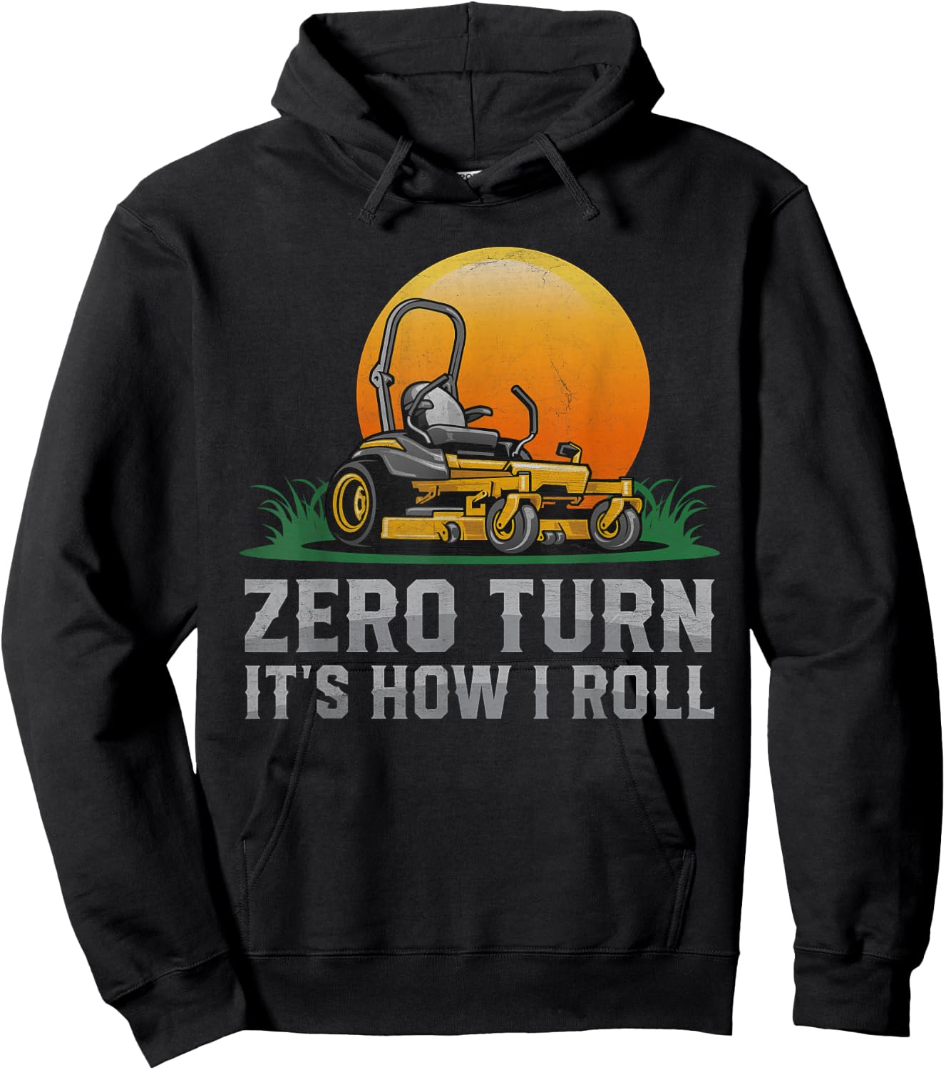 Retro Gardener Lawn Mowing Zero Turn It's How I Roll Hoodie - Hoodie | Black