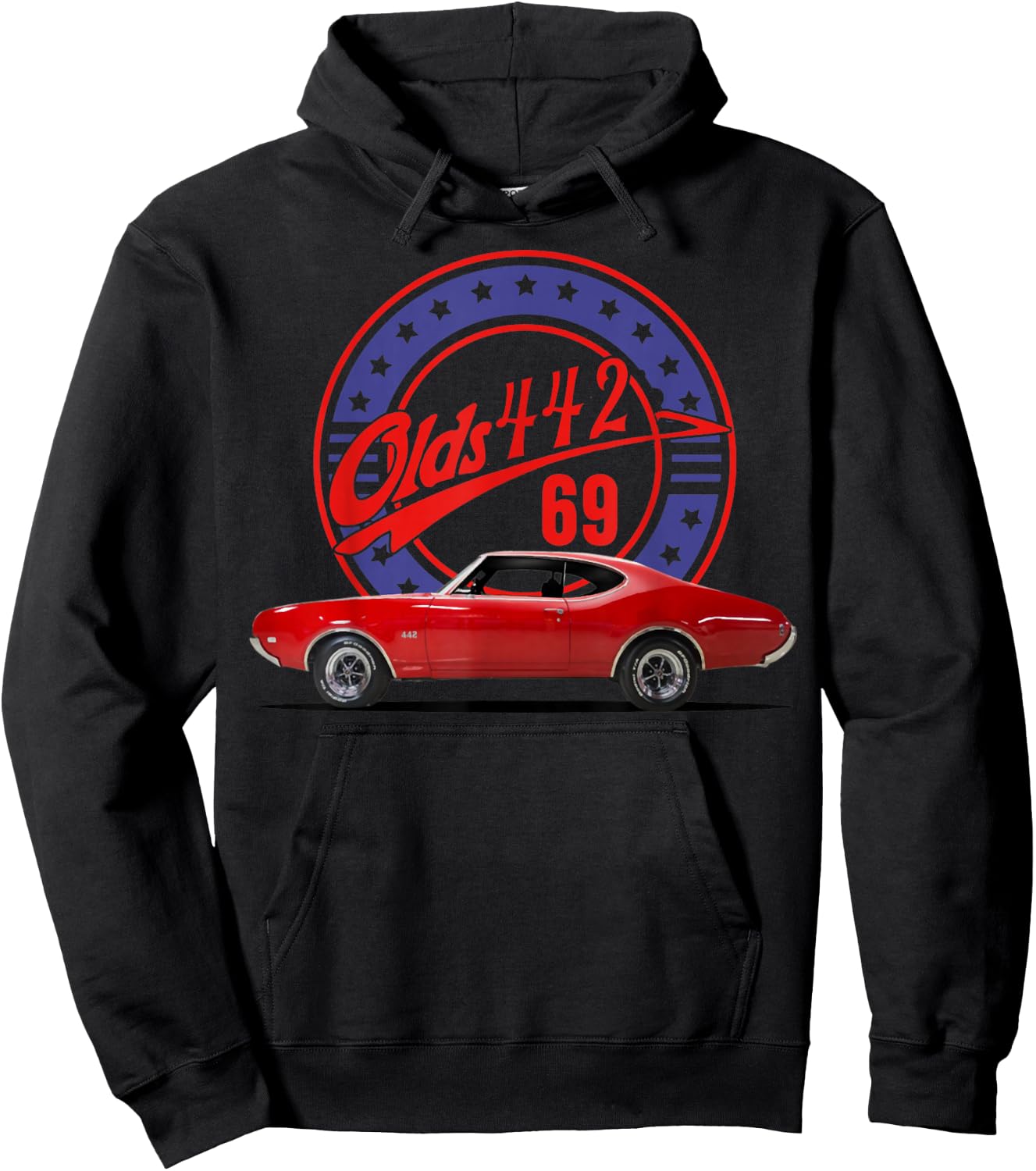 1969 69 Olds 442 Muscle Car Hoodie - Hoodie | Black