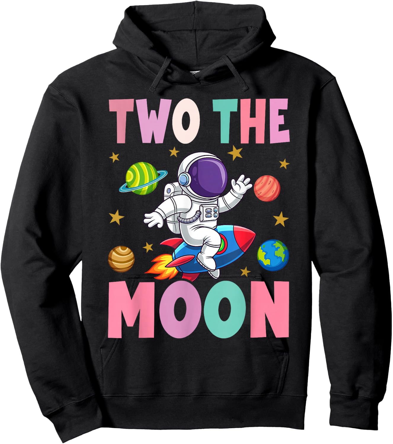 Two The Moon Birthday Outfit Girl 2 Year Old 2nd Bday Hoodie - Hoodie | Black