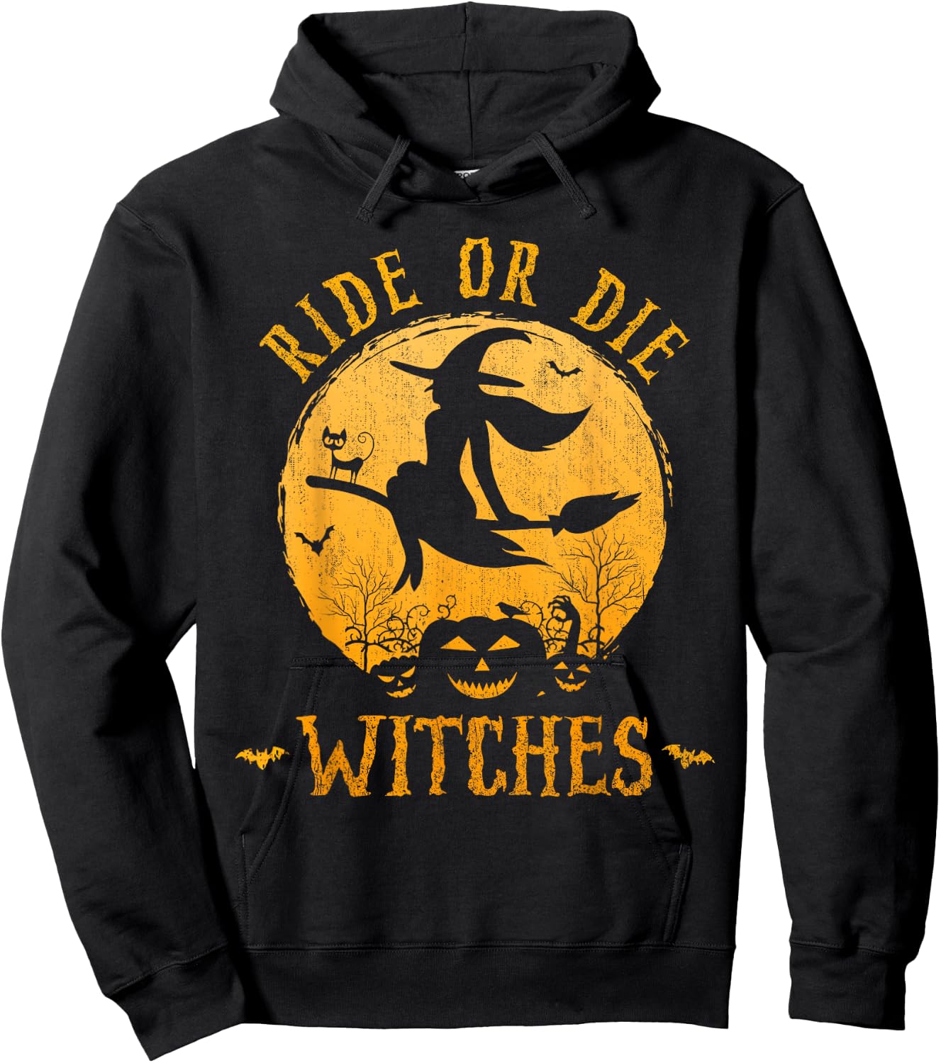 Ride or Die Witches Halloween Hoodie - Hoodie | Black