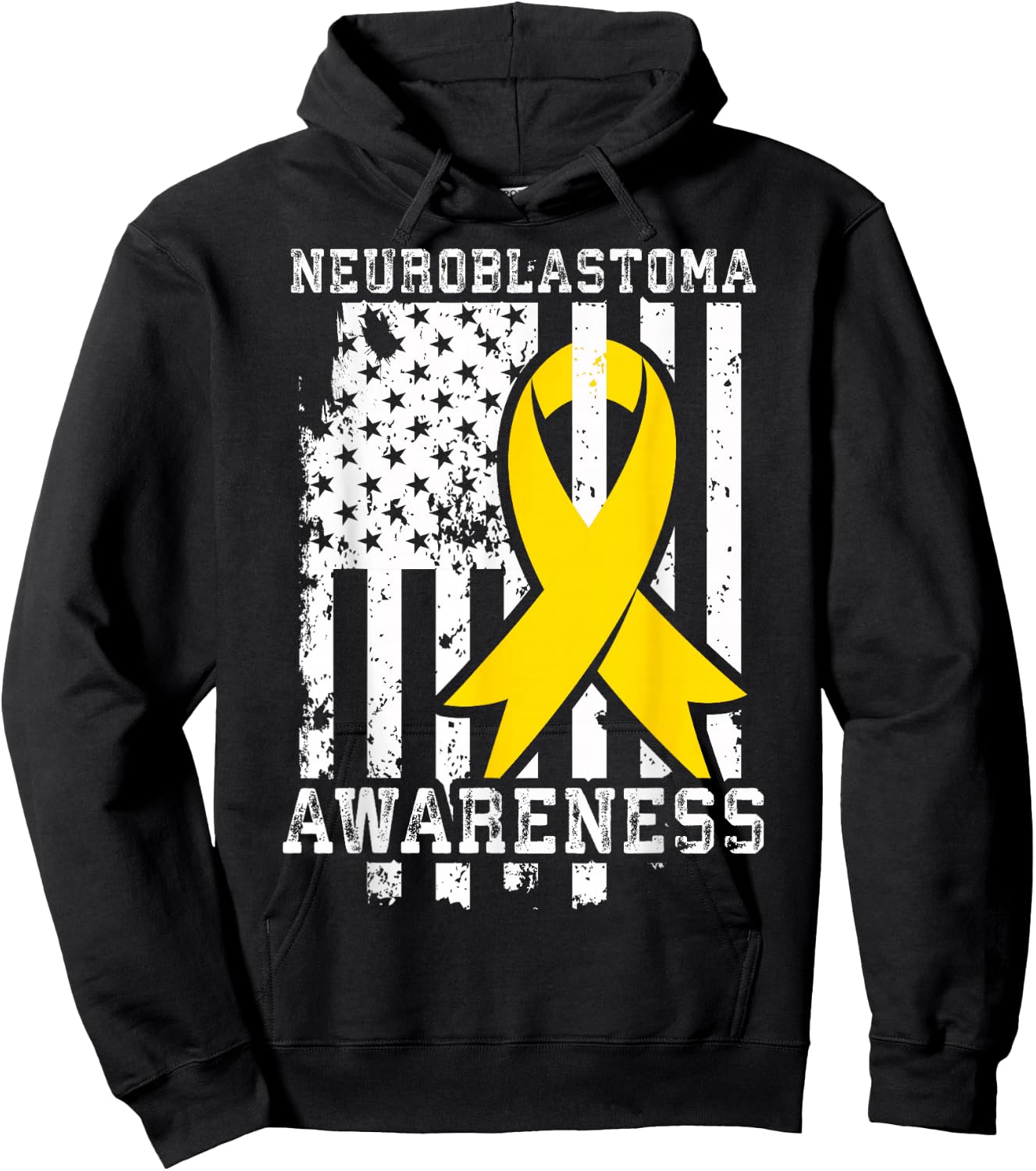 Neuroblastoma Awareness American Flag Shirt Hoodie - Hoodie | Black