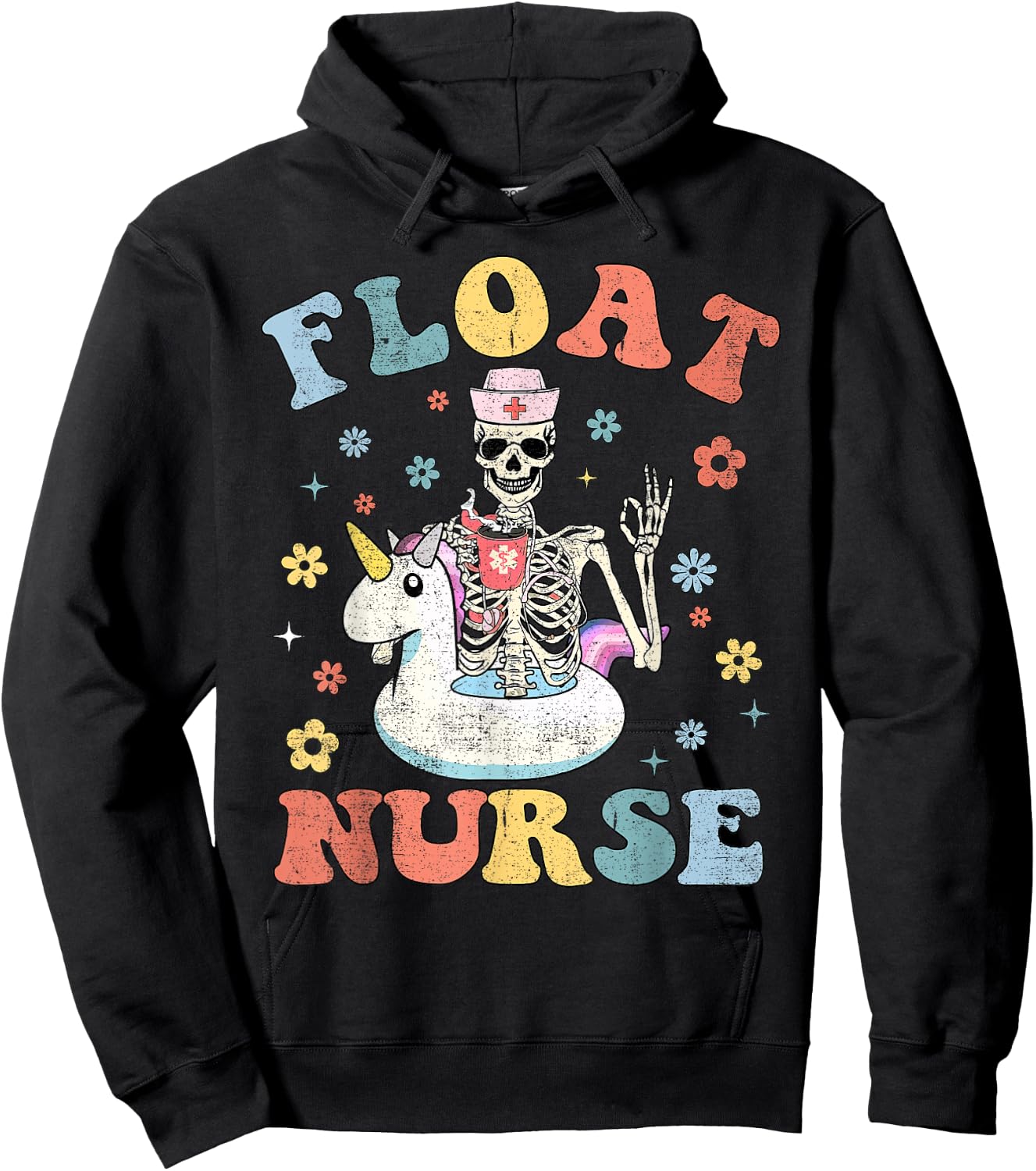 Funny Cute Float Pool Nurse Nursing Squad Crew Hoodie - Hoodie | Black