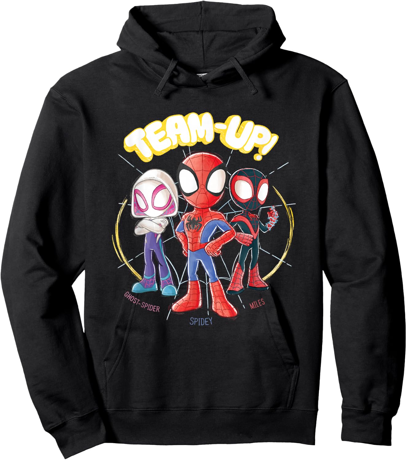 Marvel Spidey and His Amazing Friends Team-Up Retro Doodles Hoodie - Hoodie | Black