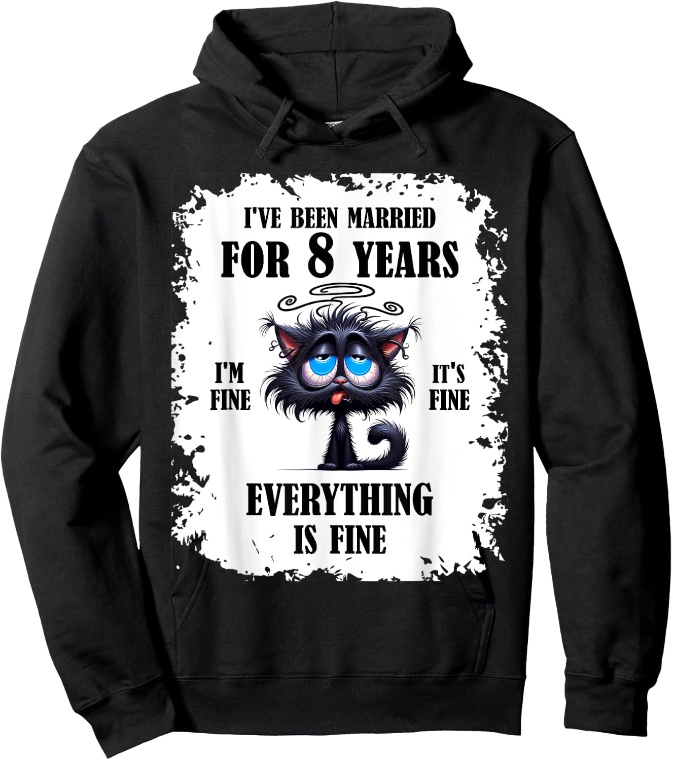Bronze Wedding I've Been Married For 8 Years Hoodie - Hoodie | Black