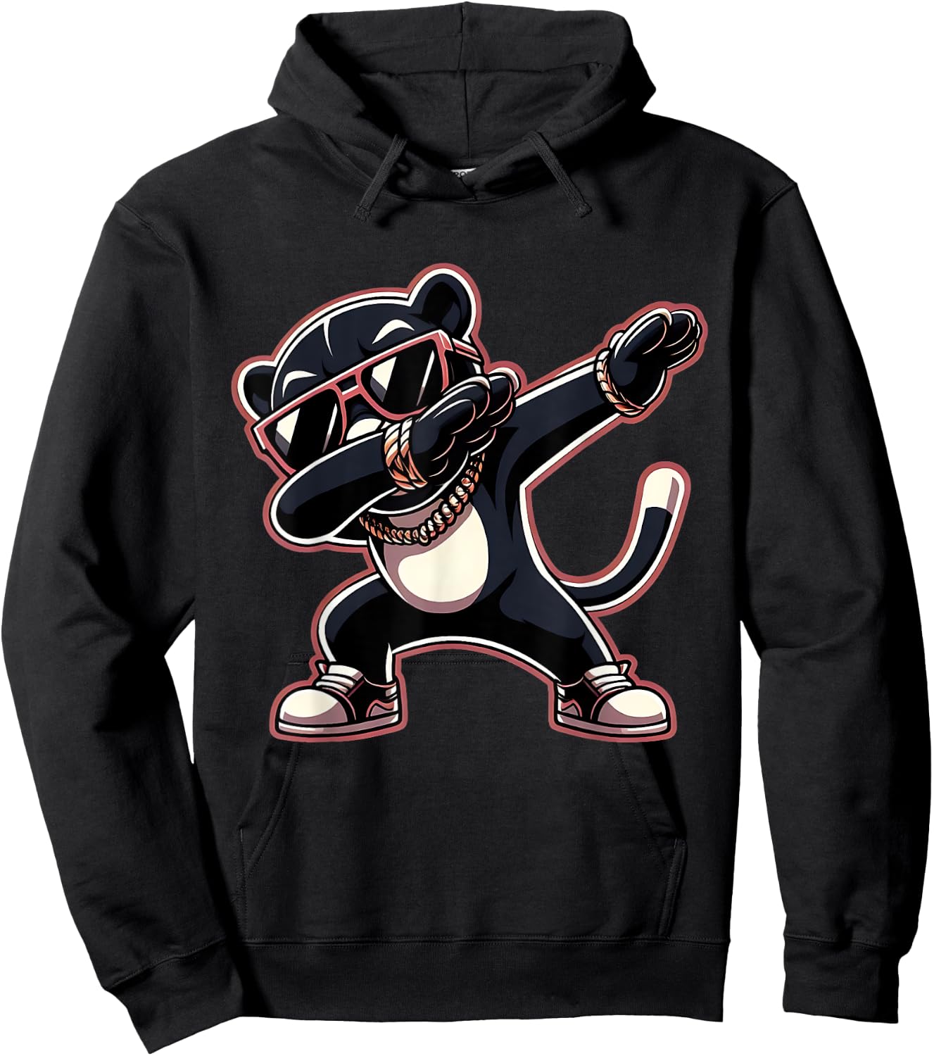 Cool Dabbing Panther Black Wearing Cool Sunglasses Hoodie - Hoodie | Black