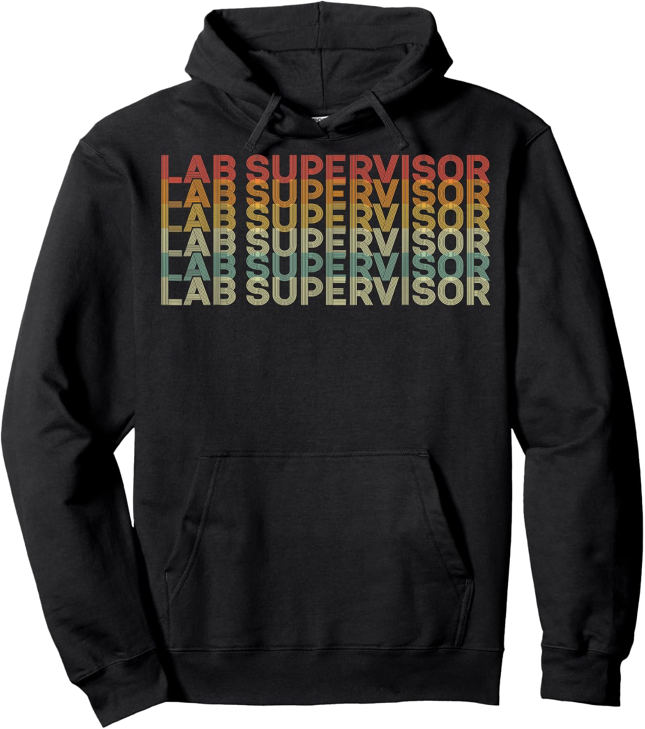 Retro 70s Lab Supervisor Job Title Hoodie - Hoodie | Black