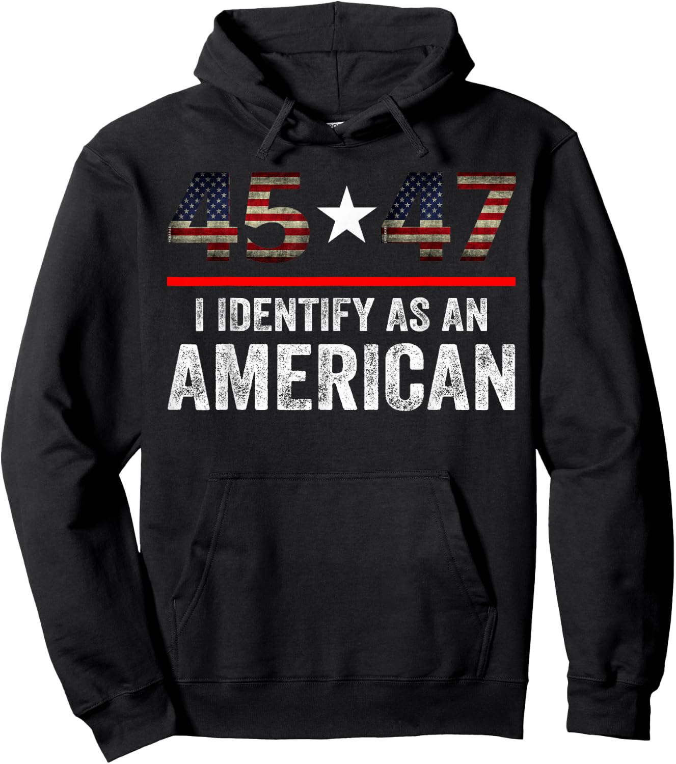 45 47 I Identify As An American, No Identity Politics Hoodie - Hoodie | Black