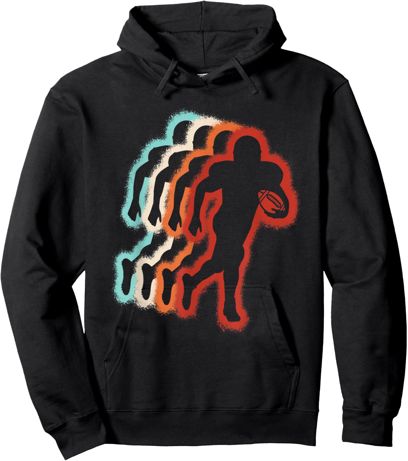 Football Player Retro American Football Lover Men Boys Kids Hoodie - Hoodie | Black