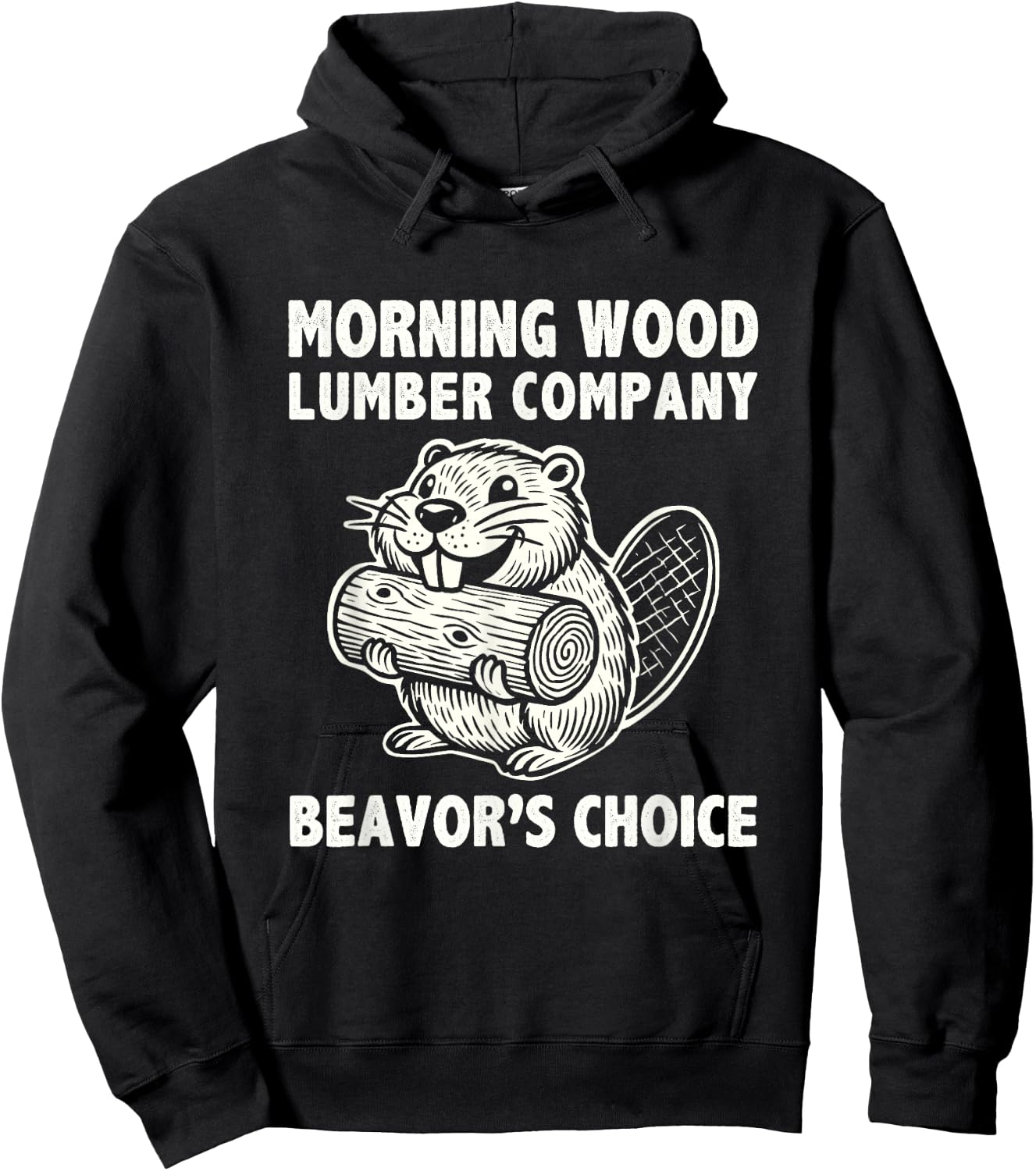 Morning-Wood Lumber-Company Funny Camping Men Lumberjack Hoodie - Hoodie | Black