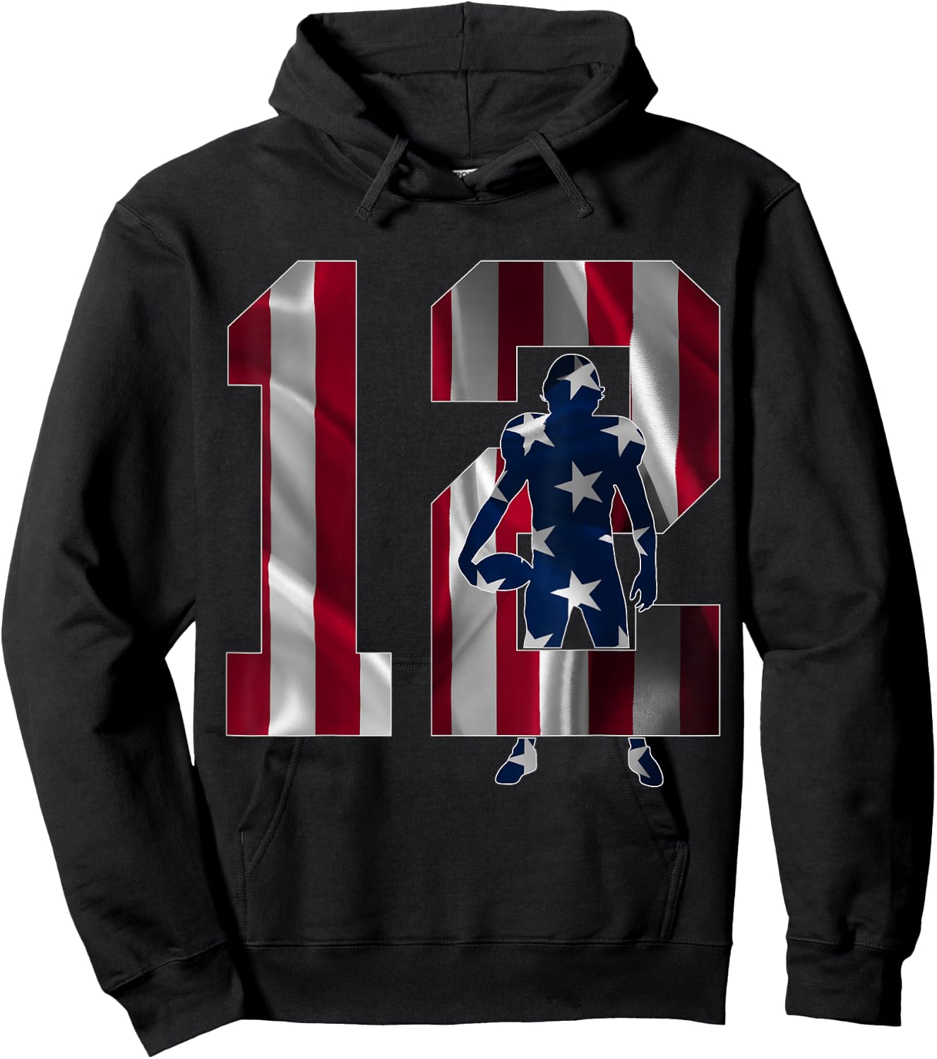 Number 12 Years Football 12th Birthday Hoodie - Hoodie | Black