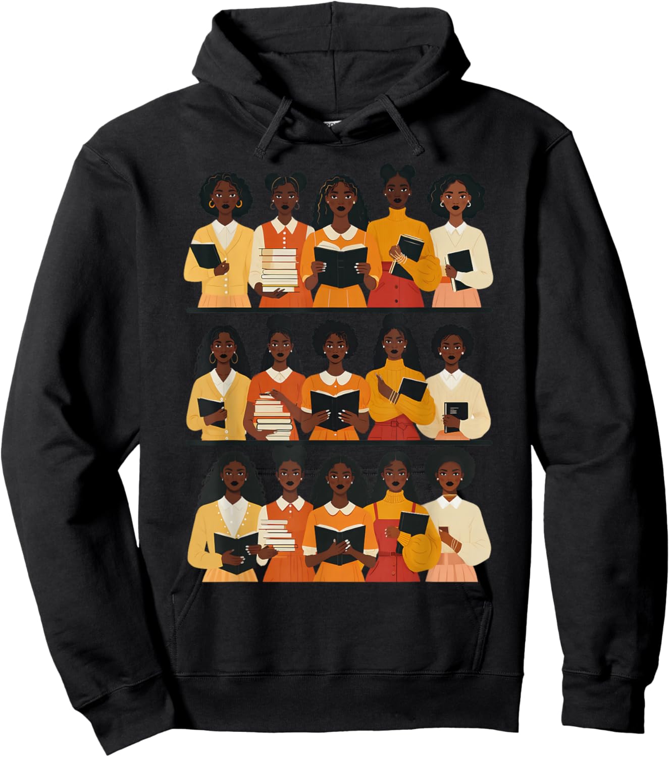 Black Educated Afro Women Girl Reading Book Future HBCU Grad Hoodie - Hoodie | Black