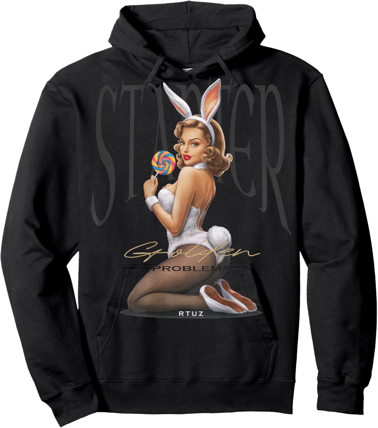 Hip Hop Vintage Hipster Edgy Urban Y2K Back Print Streetwear Hoodie - Hoodie | Black
