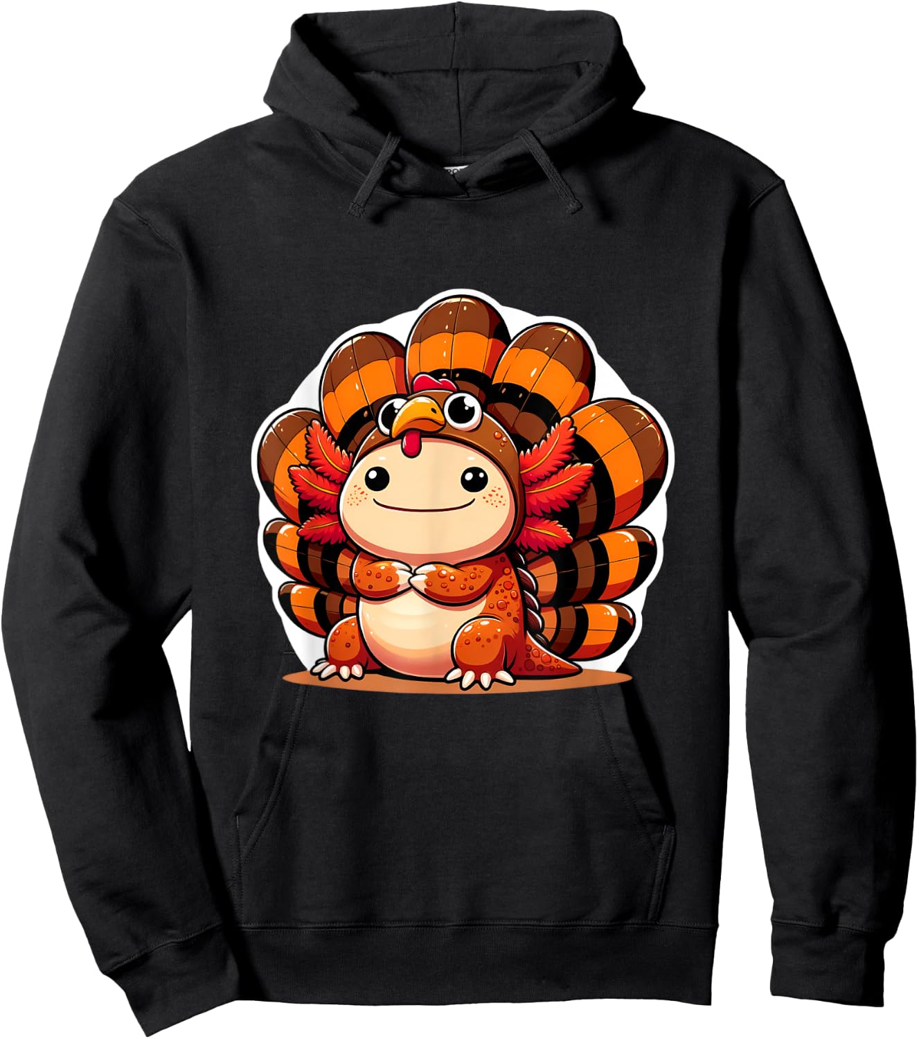 Pilgrim axolotl in Turkey Disguise turkey costume Hoodie - Hoodie | Black