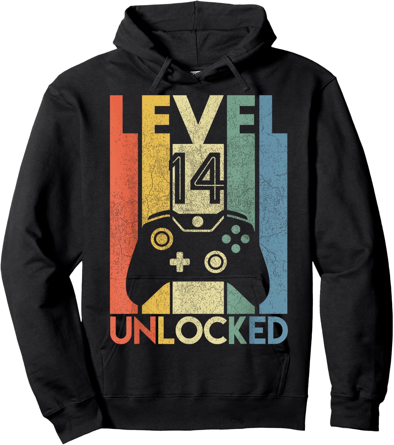 Level 14 Unlocked Shirt Funny Video Gamer 14th Birthday Gift Hoodie - Hoodie | Black