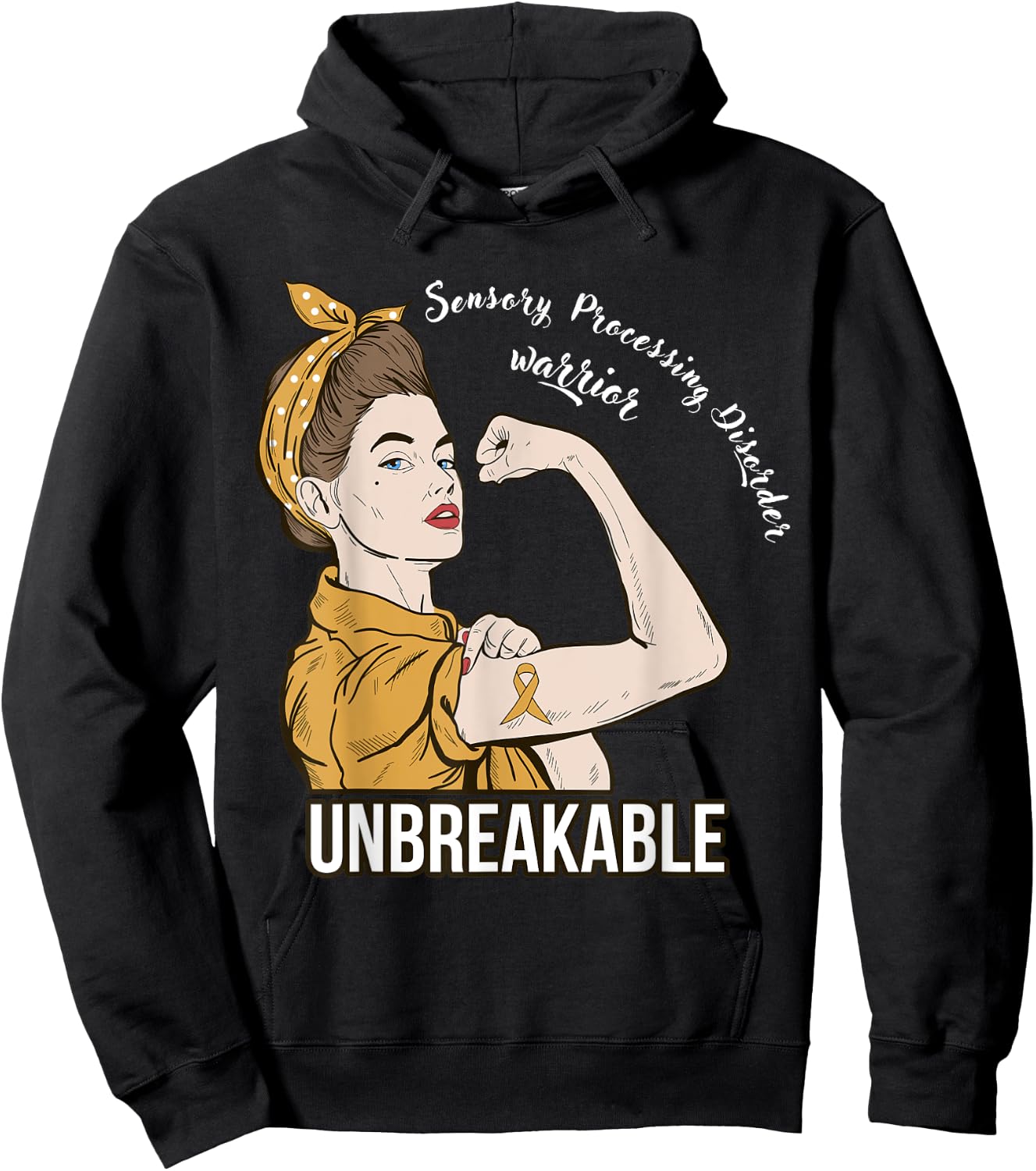 Sensory Processing Disorder Awareness Warrior SPD Support Hoodie - Hoodie | Black