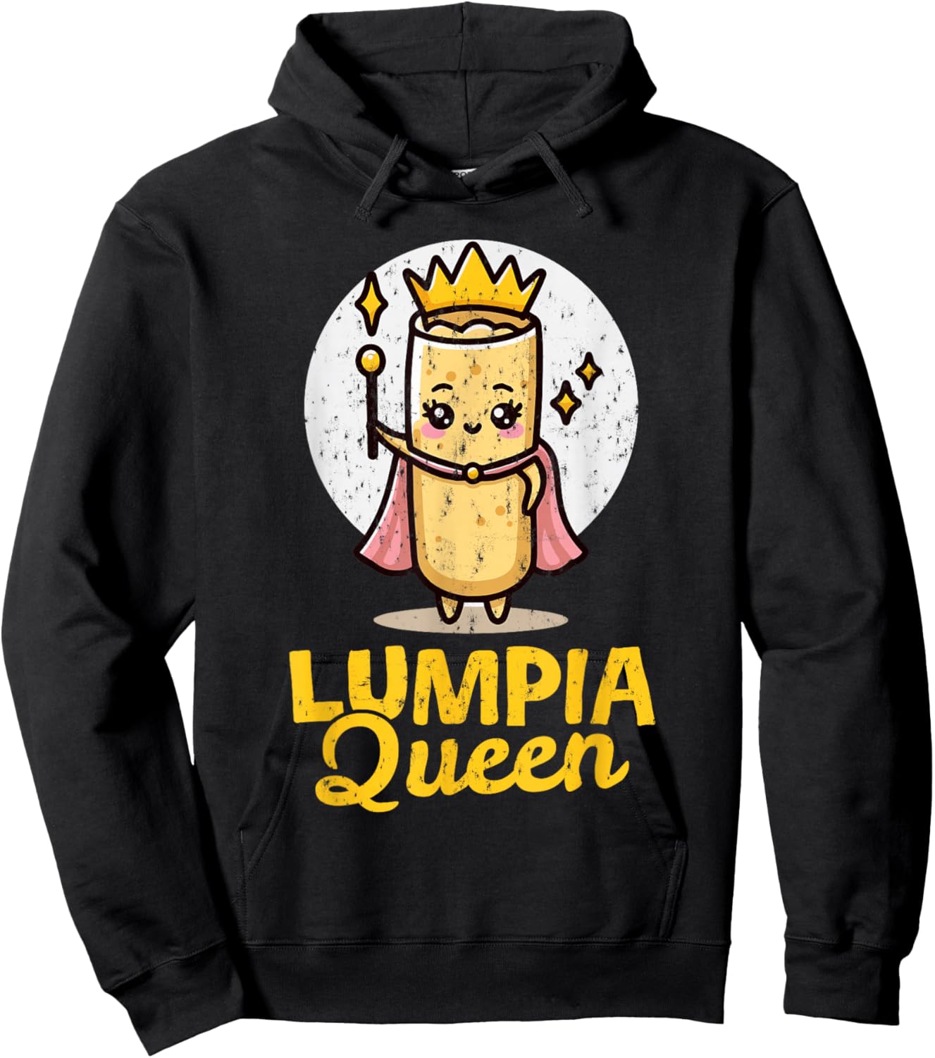 Lumpia Queen Cute Filipino Food Pinoy Pride Foodie Filipina Hoodie - Hoodie | Black