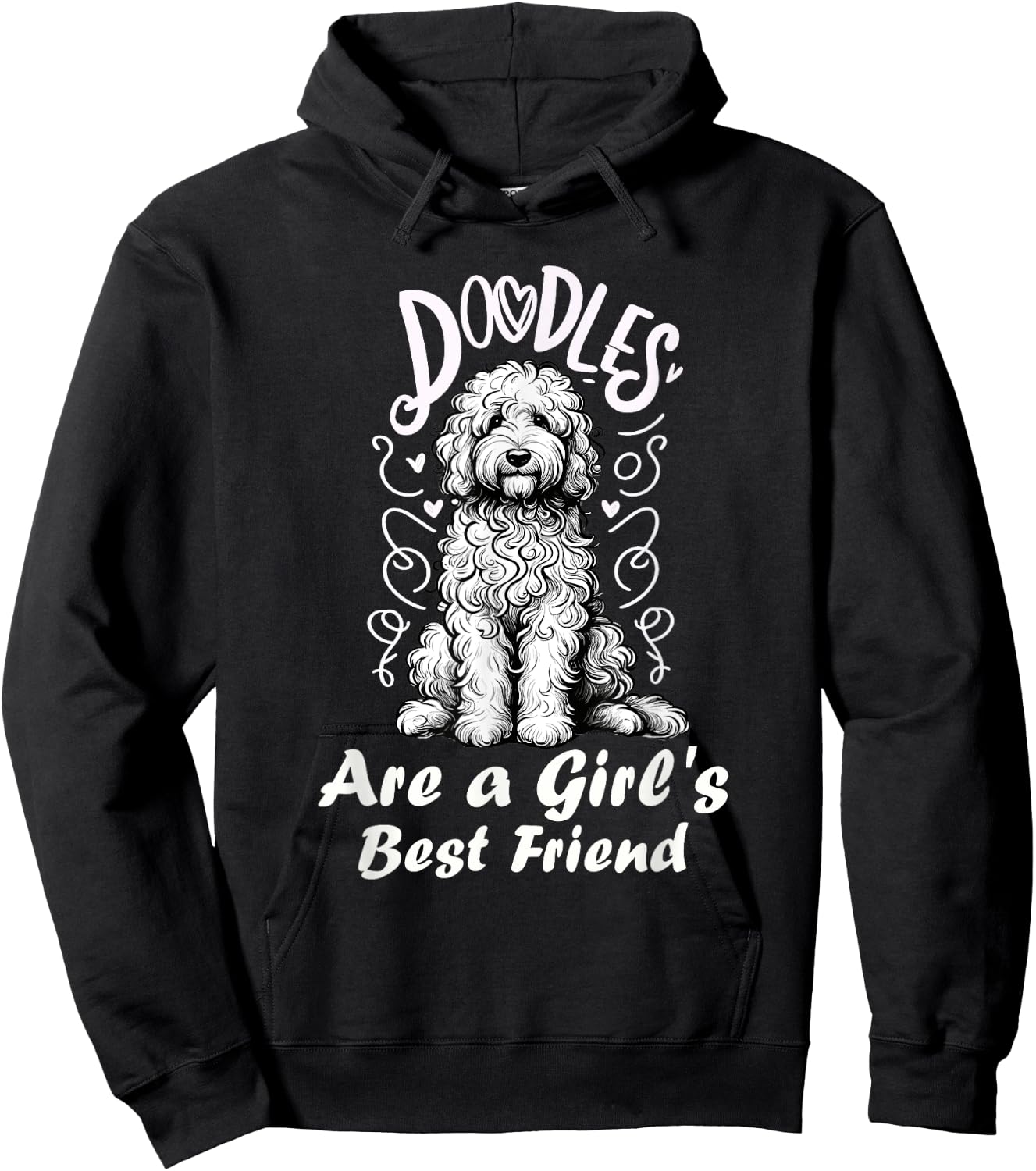 Doodles Are A Girl's Best Friend Golden Labradoodle Doodle Hoodie - Hoodie | Black