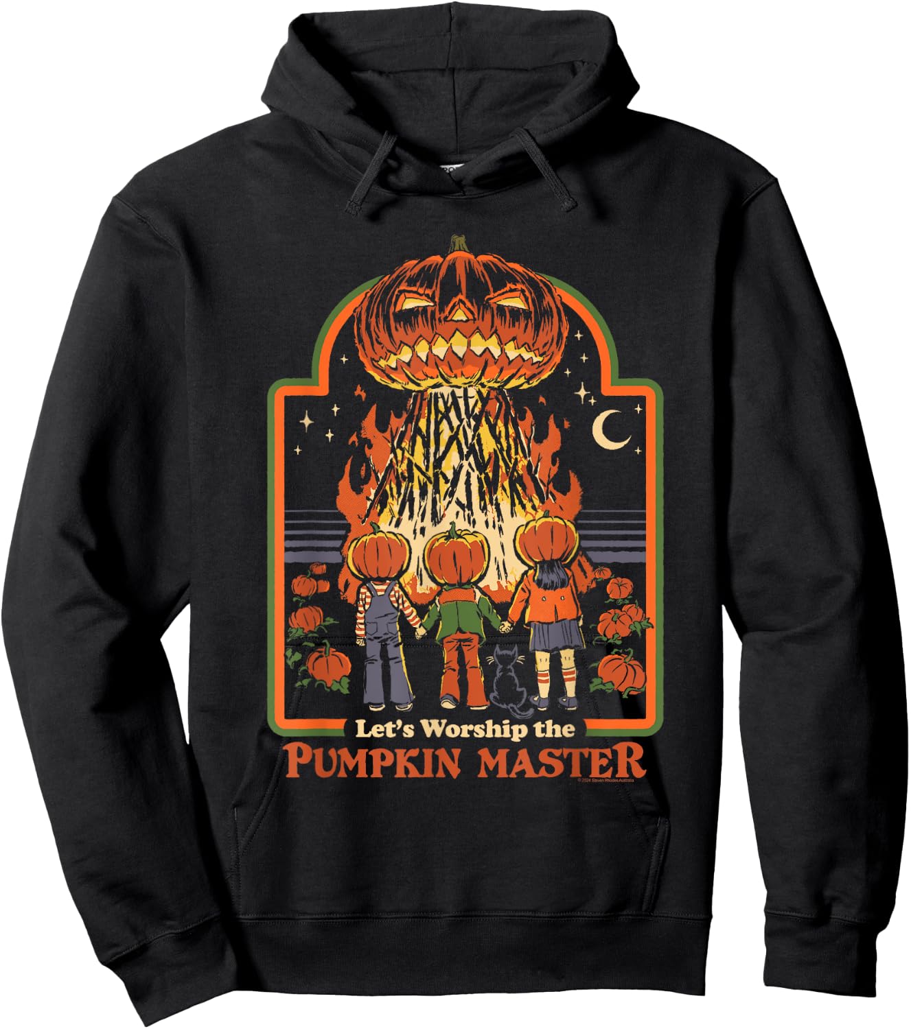 Steven Rhodes Let's Worship The Pumpkin Master Dark Humor Hoodie - Hoodie | Black