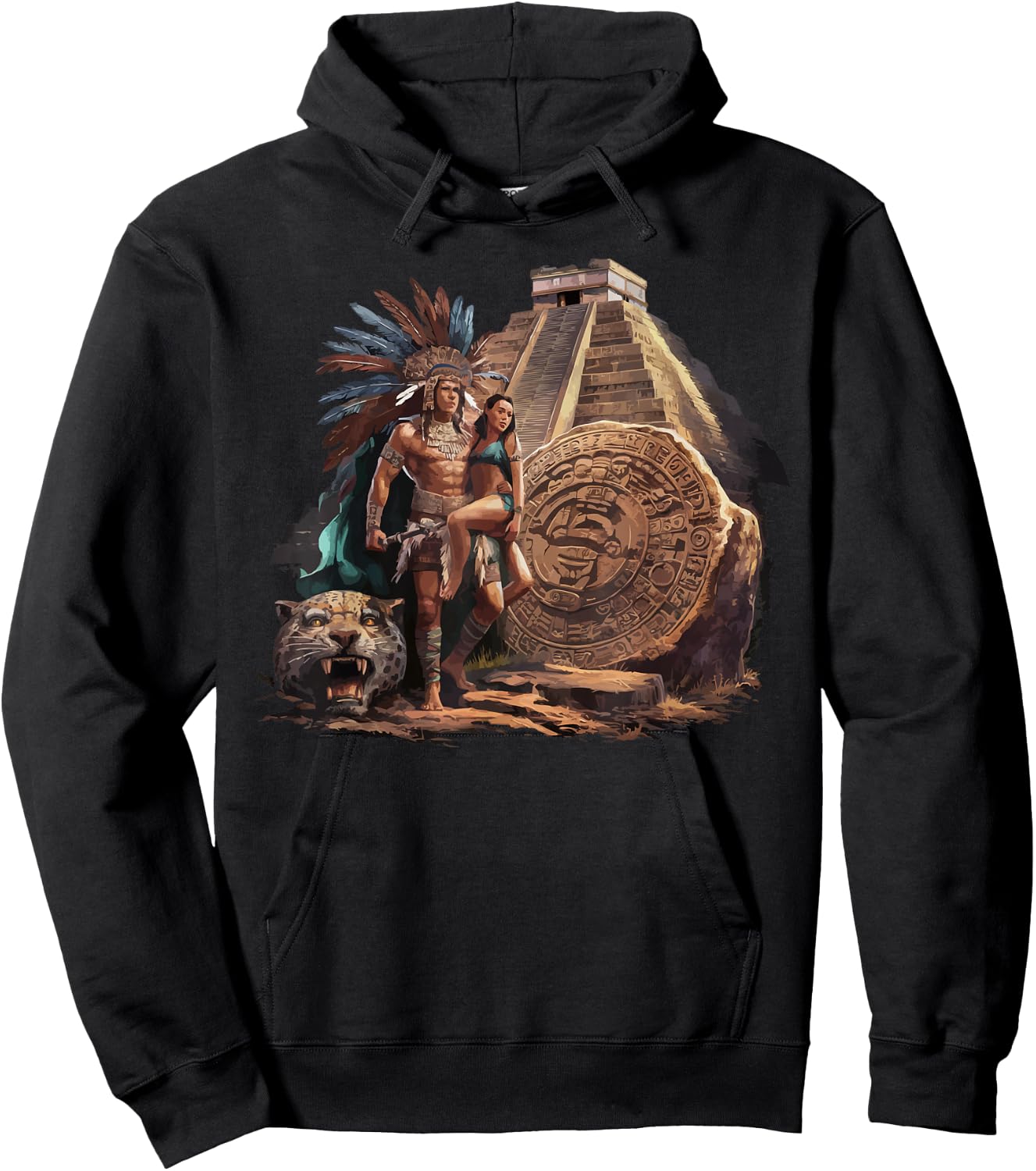 Aztec Warrior Mayan Indigenous Mexican Aztec Jaguar Hoodie - Hoodie | Black
