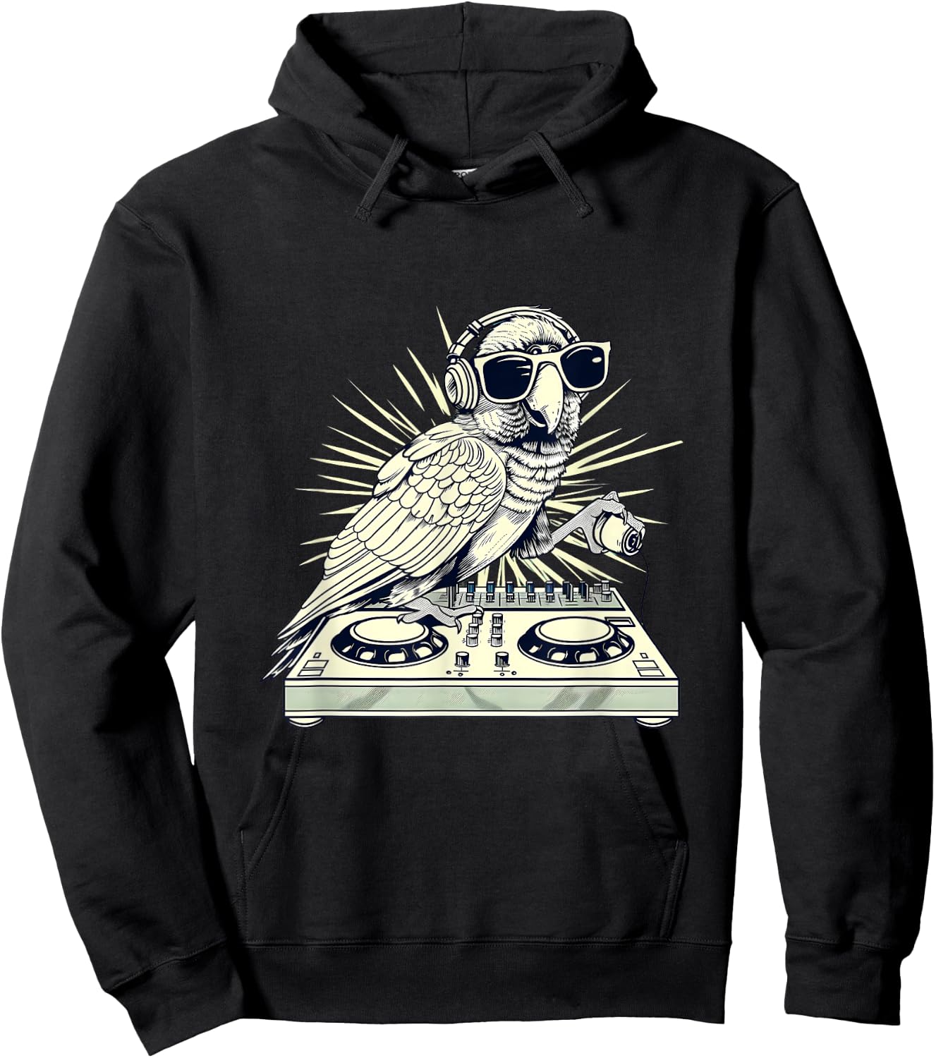 Parrot DJ Turntable DJ Parrot Bird EDM House Music Producer Hoodie - Hoodie | Black