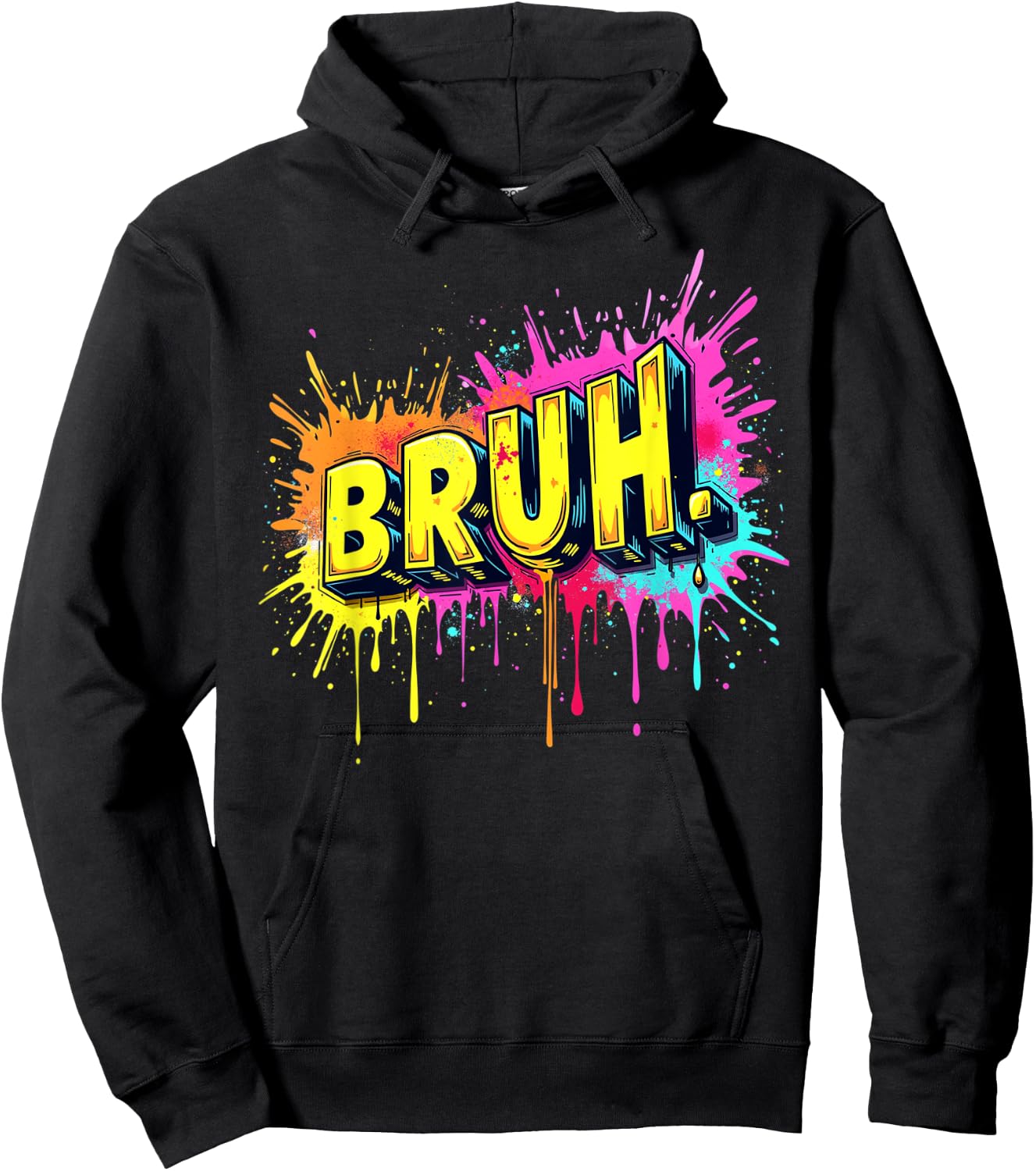 Bruh funny saying meme Bro Boy Girls kids youth teen slang Hoodie - Hoodie | Black