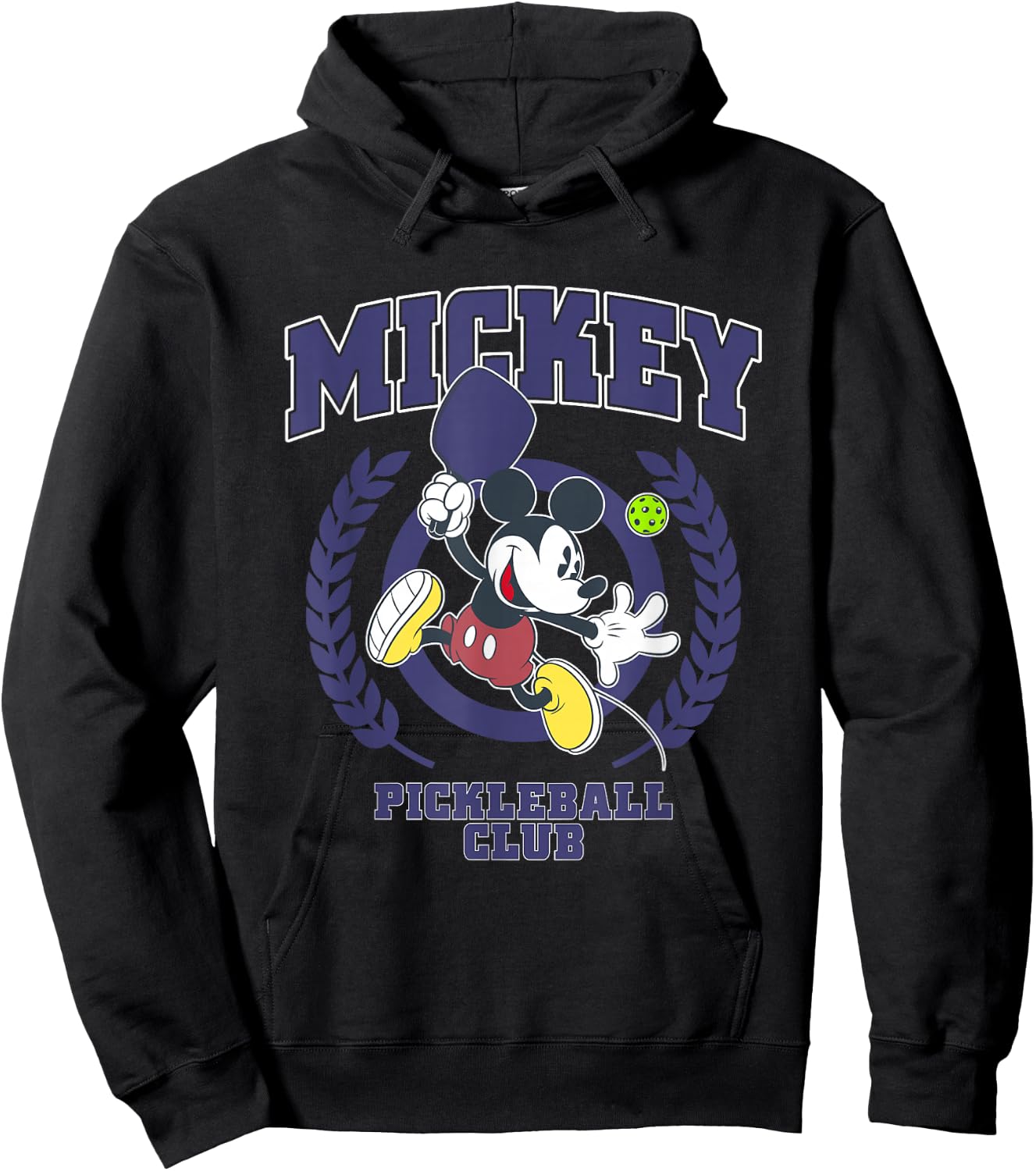 Disney Mickey and Friends Pickleball Club Big Chest Logo Hoodie - Hoodie | Black