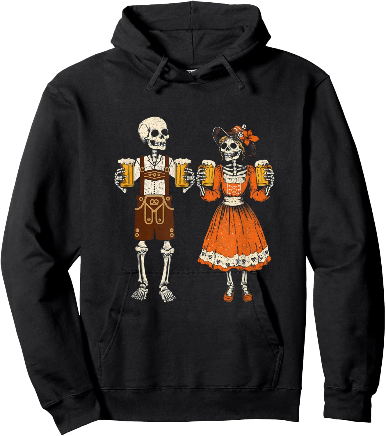 Oktoberfest Beer German Funny Couple Lederhosen Costume Hoodie - Hoodie | Black