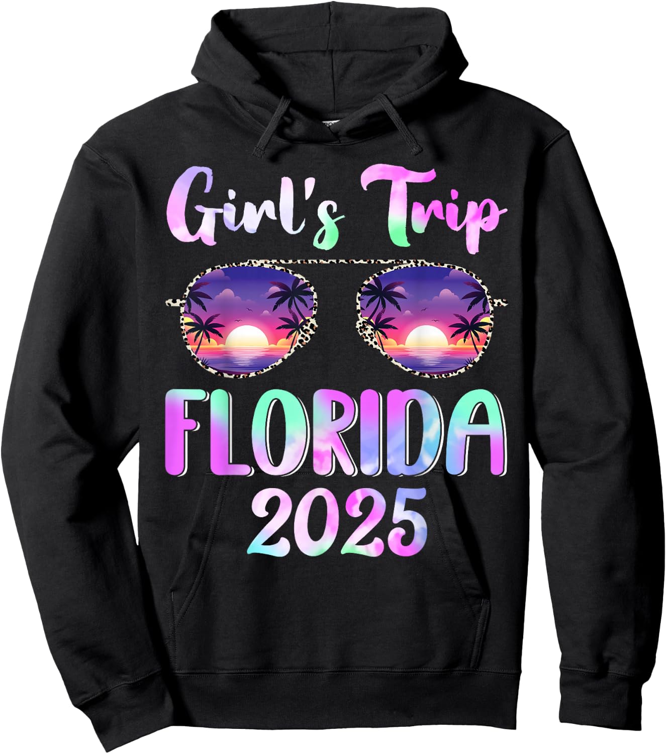 Girl's Trip Florida 2025 Summer Beach Weekend Vacation Hoodie - Hoodie | Black