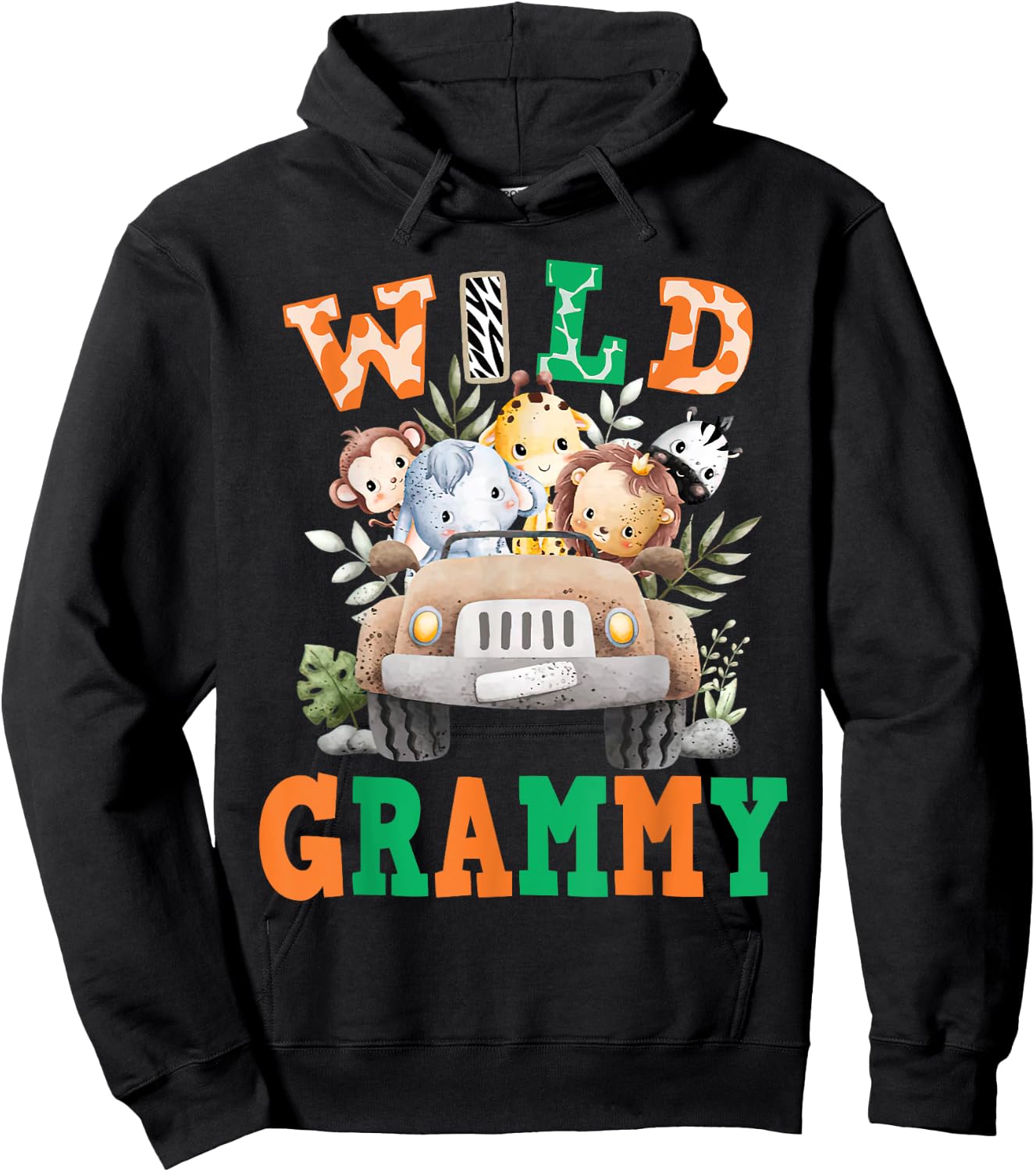 Wild Grammy Zoo Born Two be Wild B-day Safari Jungle Animal Hoodie - Hoodie | Black