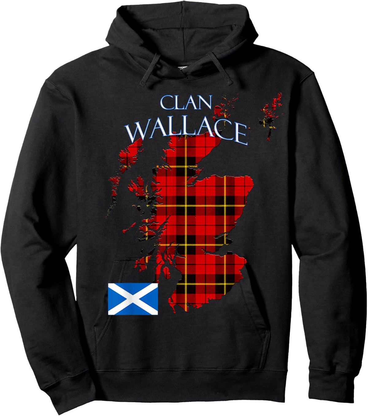 Wallace Scottish Clan Tartan Scotland Hoodie - Hoodie | Black