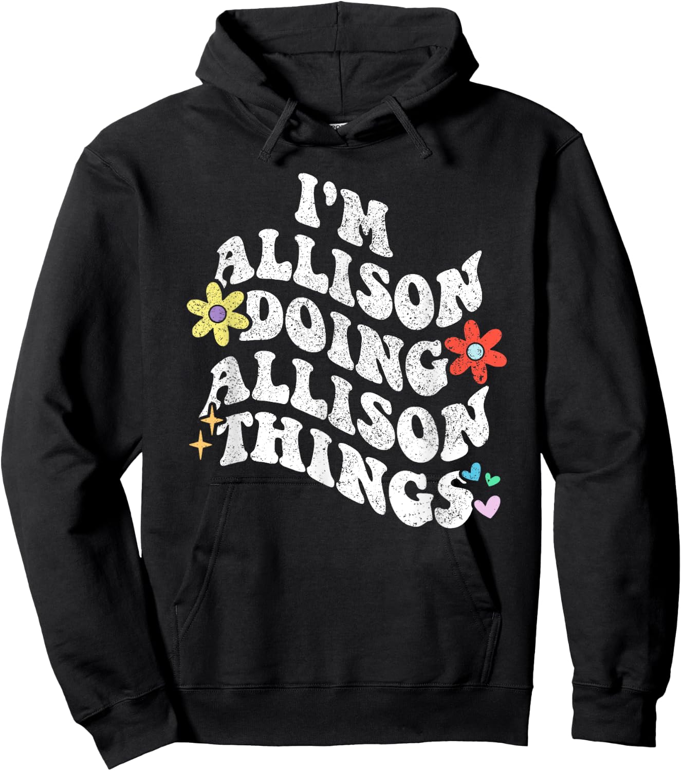 Retro Groovy Im ALLISON Doing ALLISON Things Funny Mother's Hoodie - Hoodie | Black