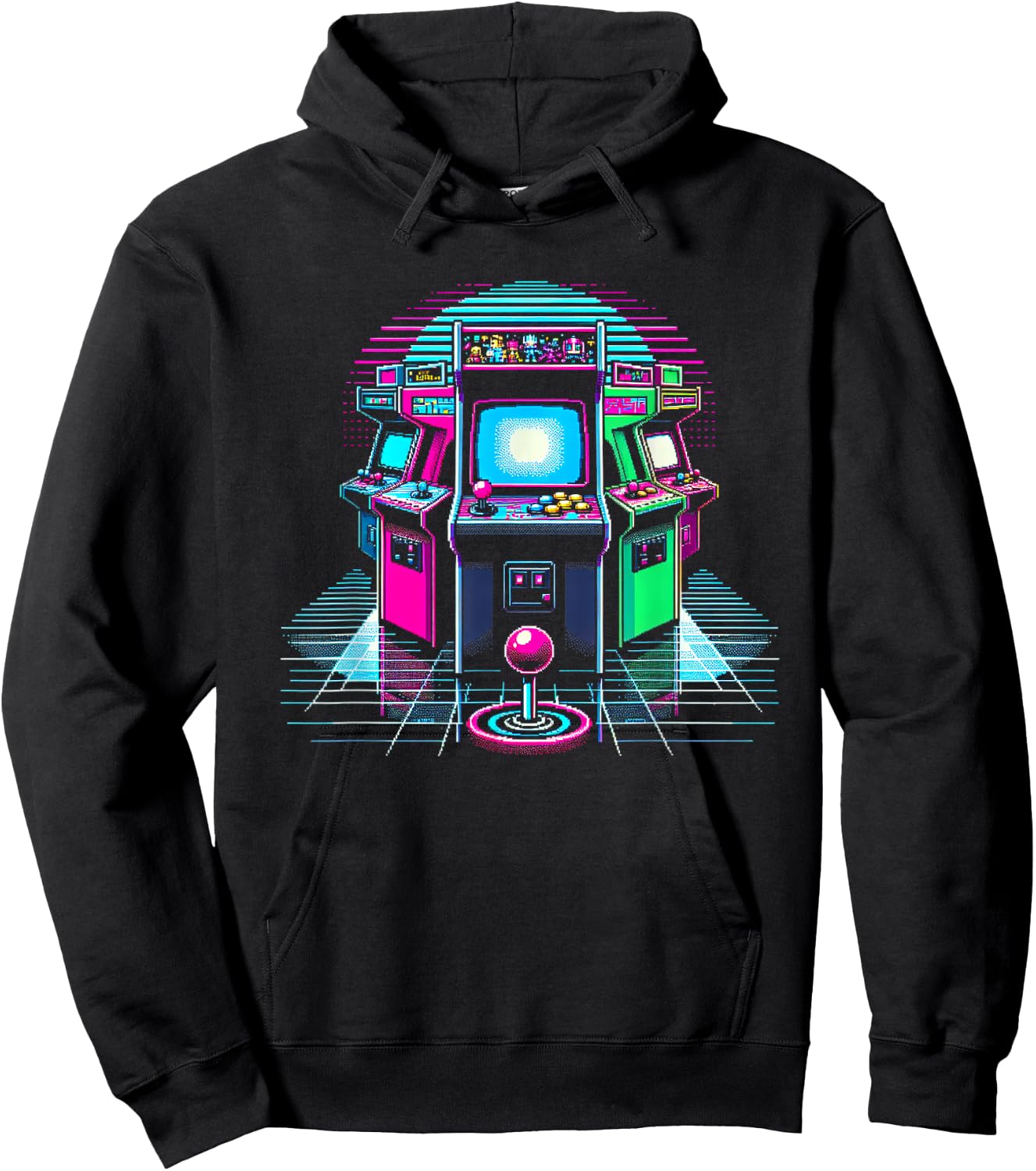 Pixelated Arcade Machine Design Hoodie - Hoodie | Black