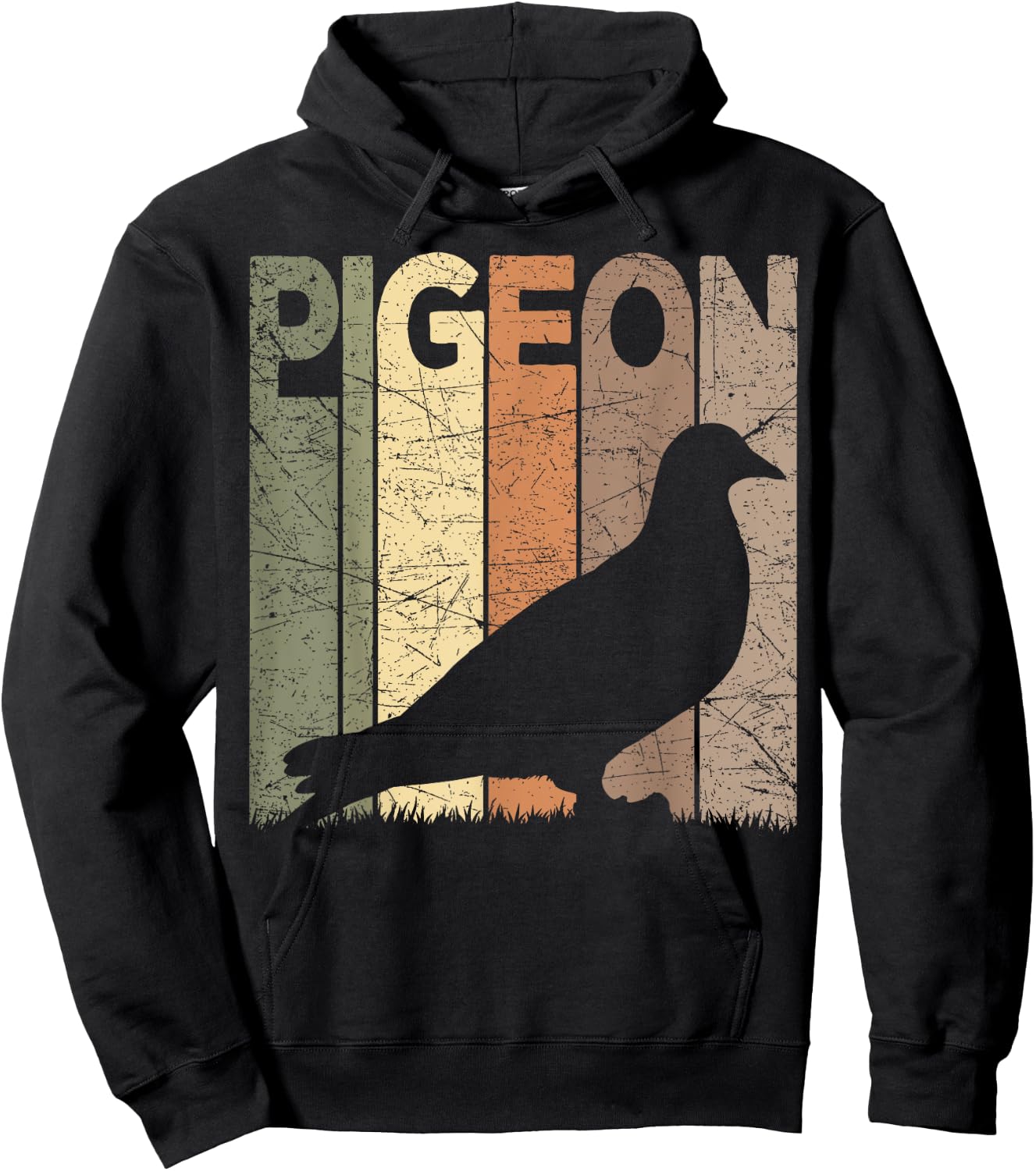 Pigeon Vintage Birdwatching Retro Pigeon Ornithology , Small, Black Hoodie - Hoodie | Black