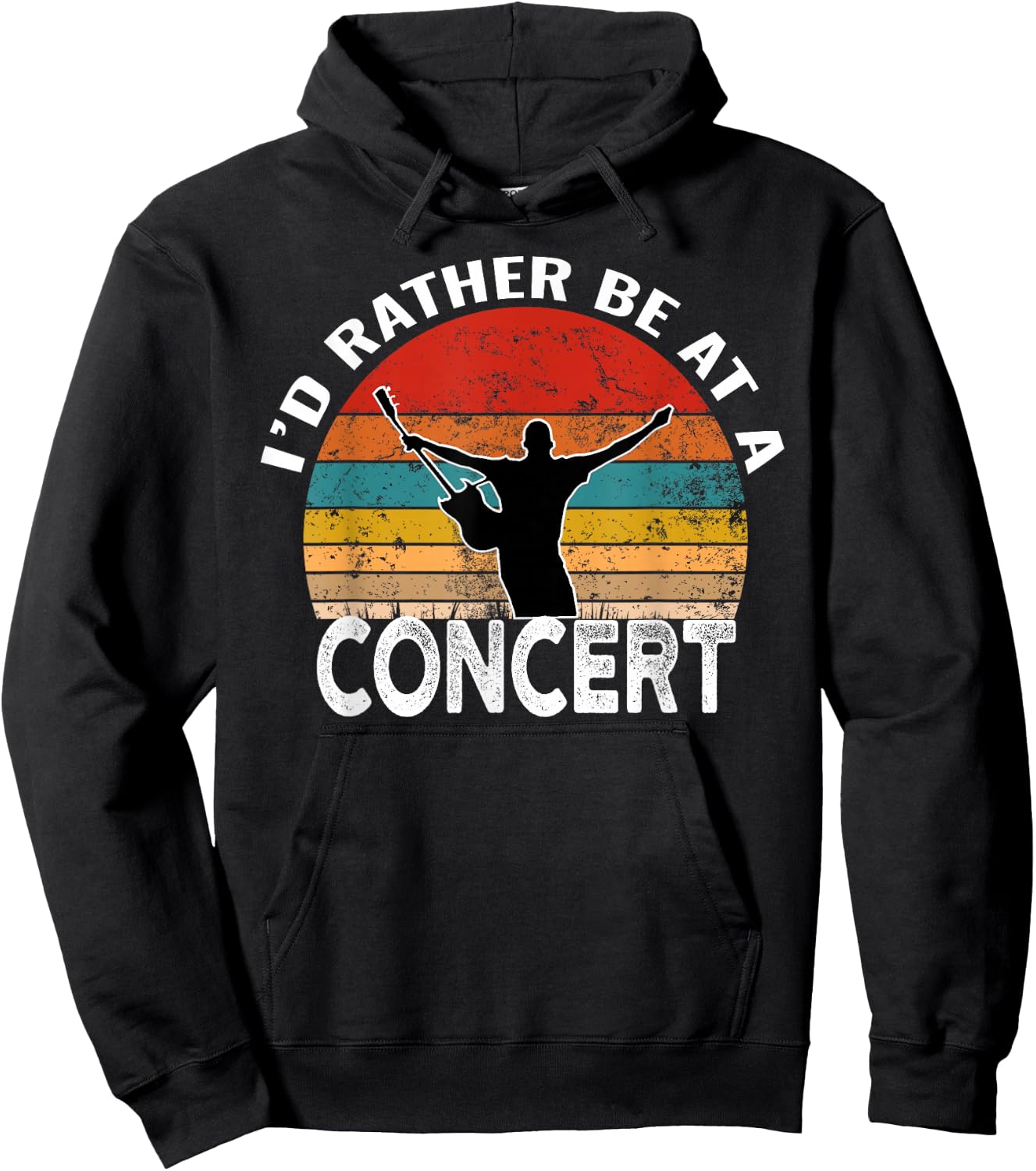 I'd Rather Be at A Concert Funny Music Concert Lover Hoodie - Hoodie | Black