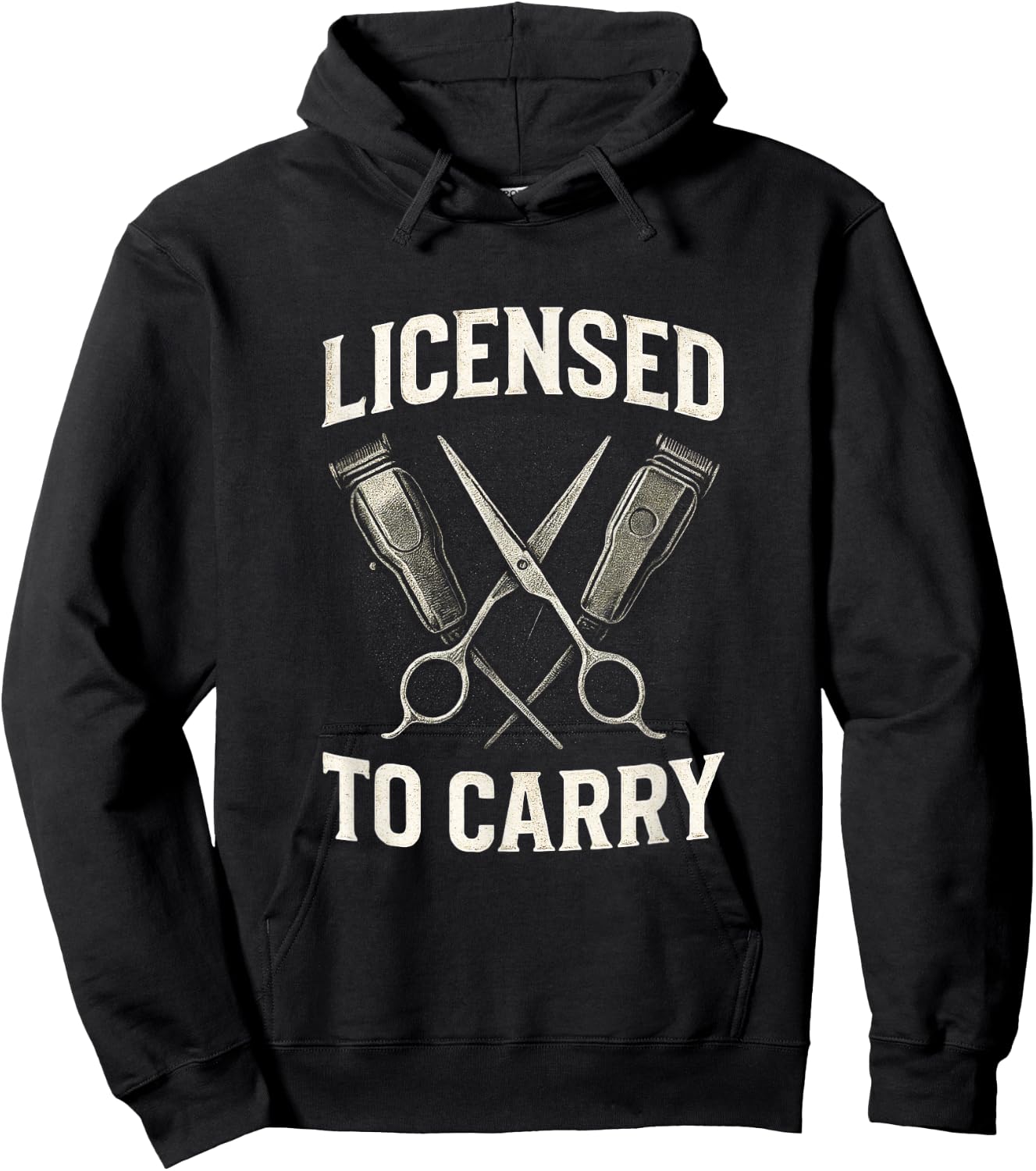 Licensed to Carry - Barber Hairdresser Vintage Hoodie - Hoodie | Black