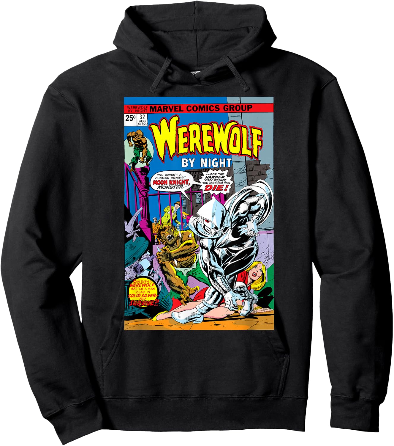 Marvel Moon Knight Werewolf by Night Vintage Comic Halloween Hoodie - Hoodie | Black