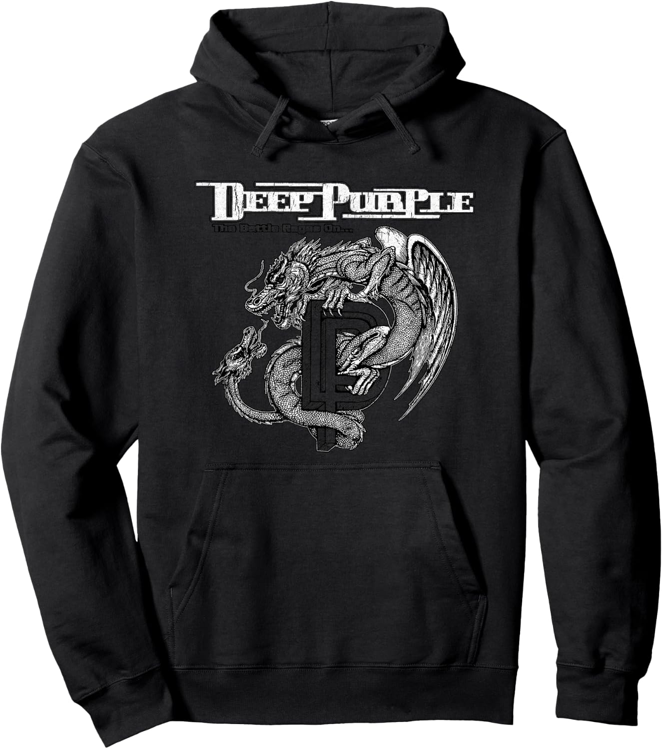Deep Purple Official Battle Rages On - Grey, -Adults, Short Sleeve, Classic Fit, , Small Hoodie - Hoodie | Black
