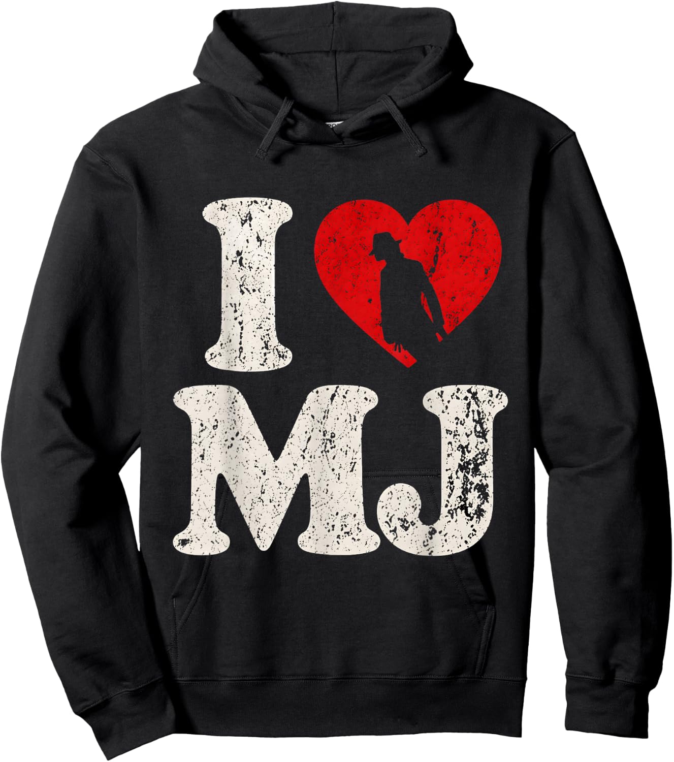 Retro I Love MJ Shirt, I Heart MJ Vintage Hoodie - Hoodie | Black