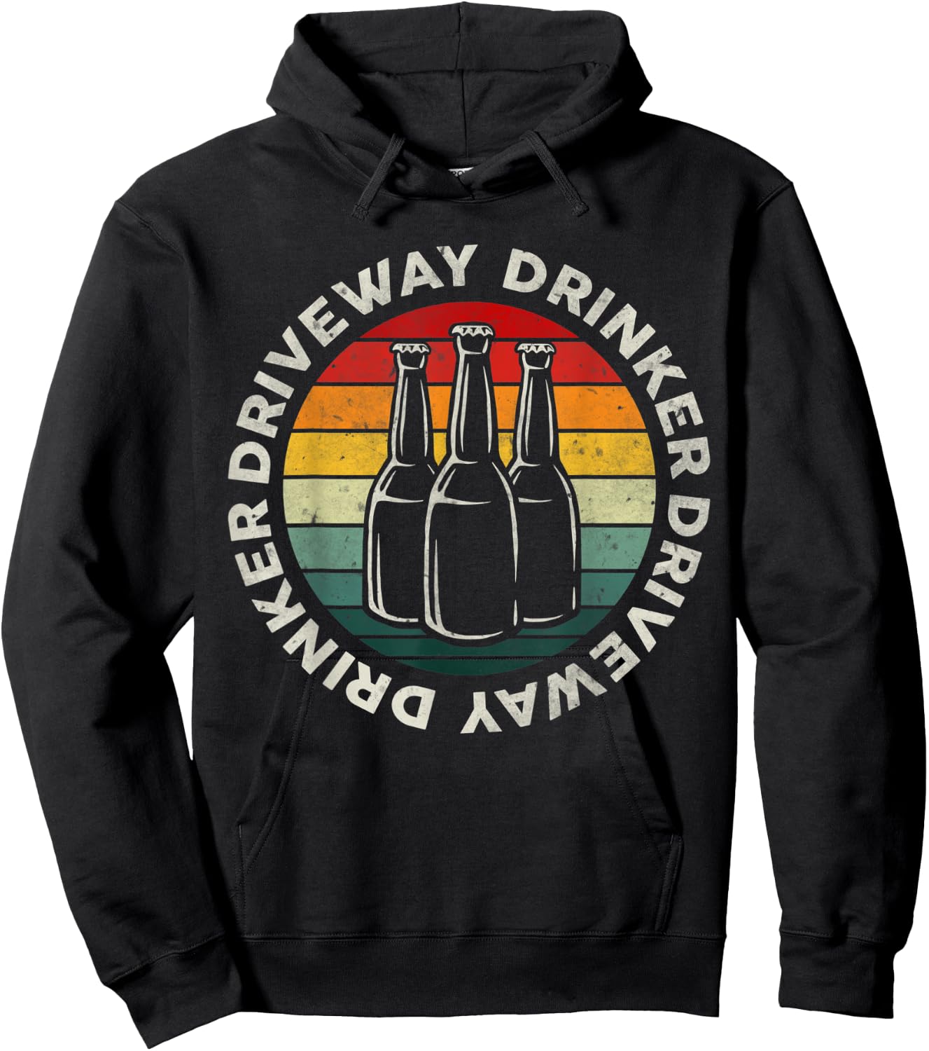 Vintage Retro Driveway Drinker Beer Drinking Funny Party Gif Hoodie - Hoodie | Black