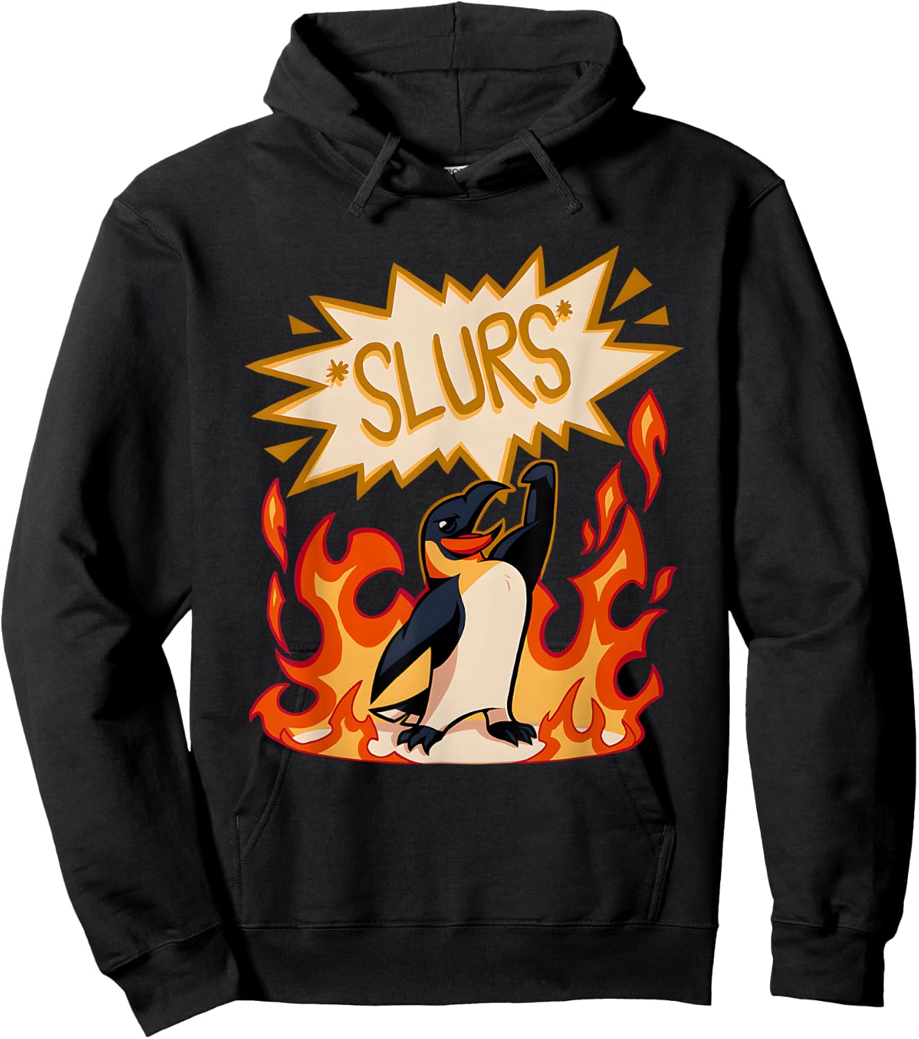 Slurs Penguin Burn Funny Women Hoodie - Hoodie | Black