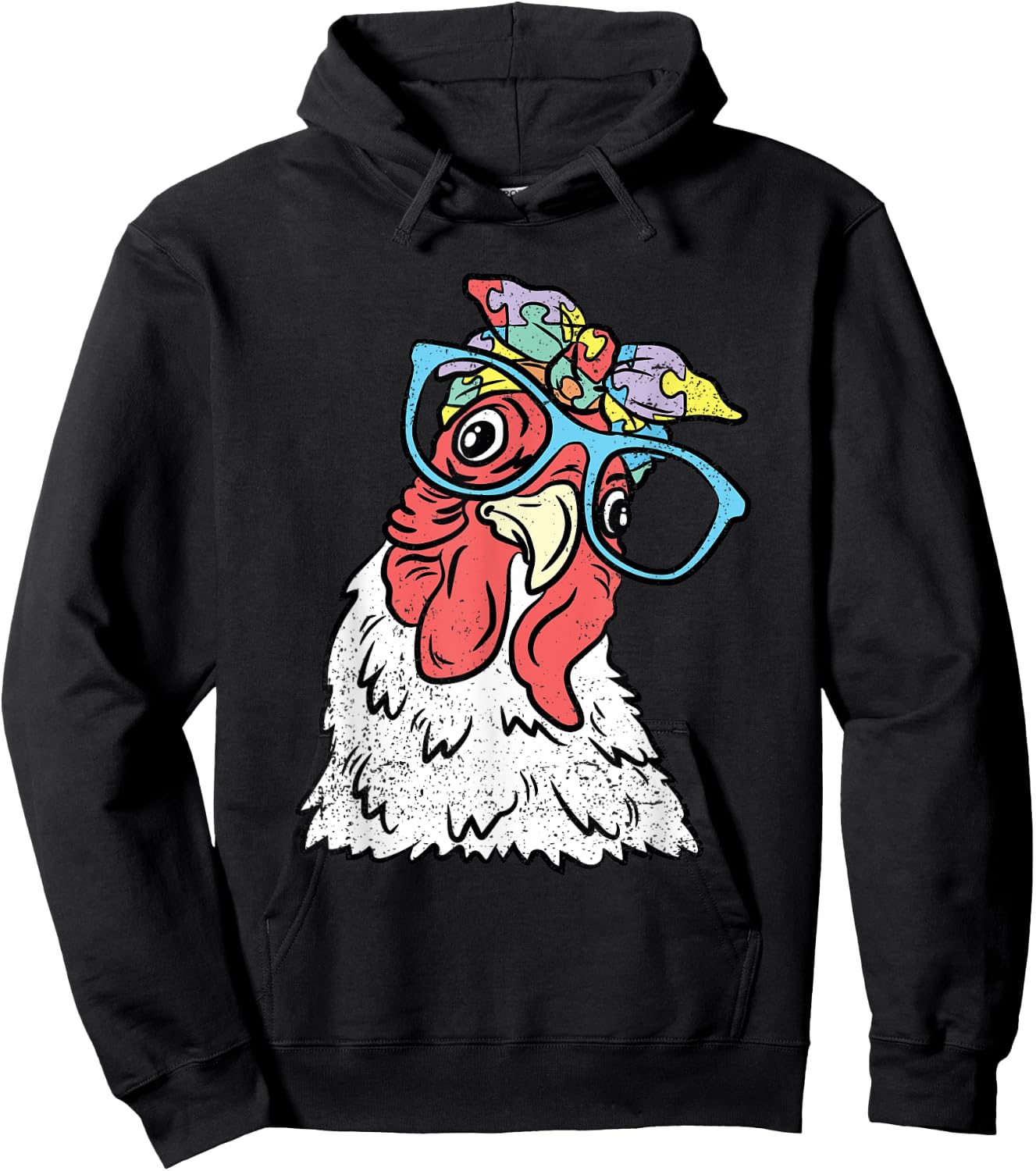 Chicken Puzzle Piece Autism Awareness Autistic Warrior Hoodie - Hoodie | Black